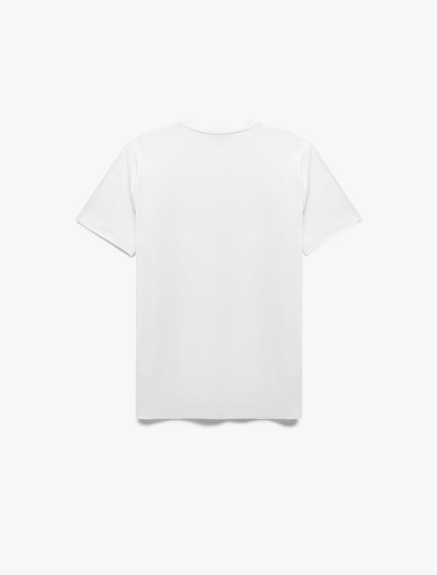 Pamuklu Kısa Kollu Slim Fit Bisiklet Yaka Erkek Basic Tişört_1