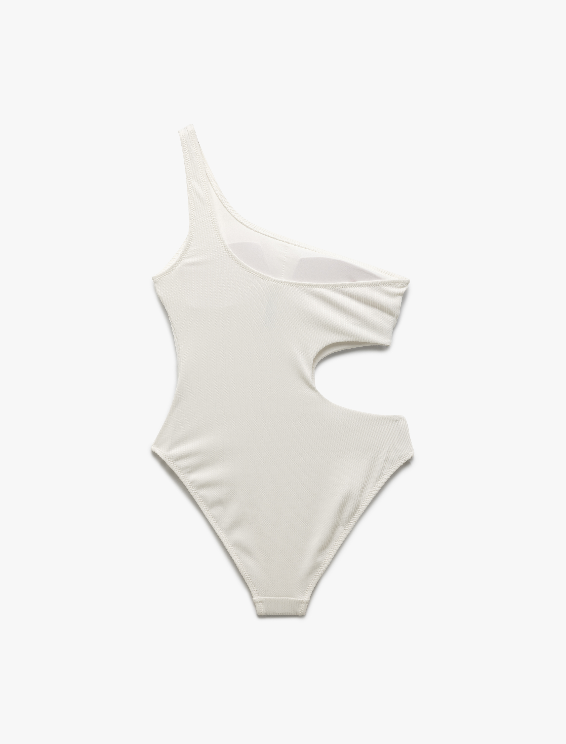   Dokulu Cutout Detaylı Tek Omuz Mayokini