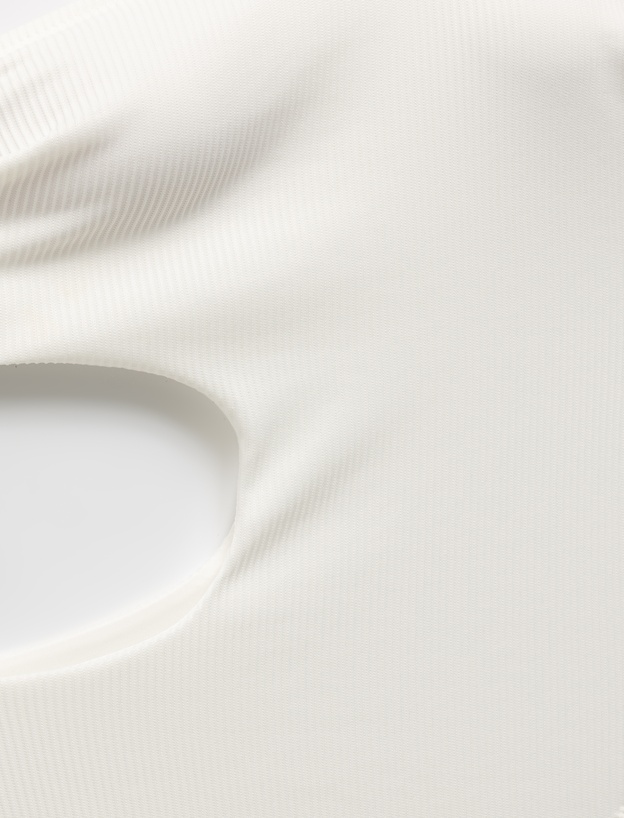 Dokulu Cutout Detaylı Tek Omuz Mayokini_2