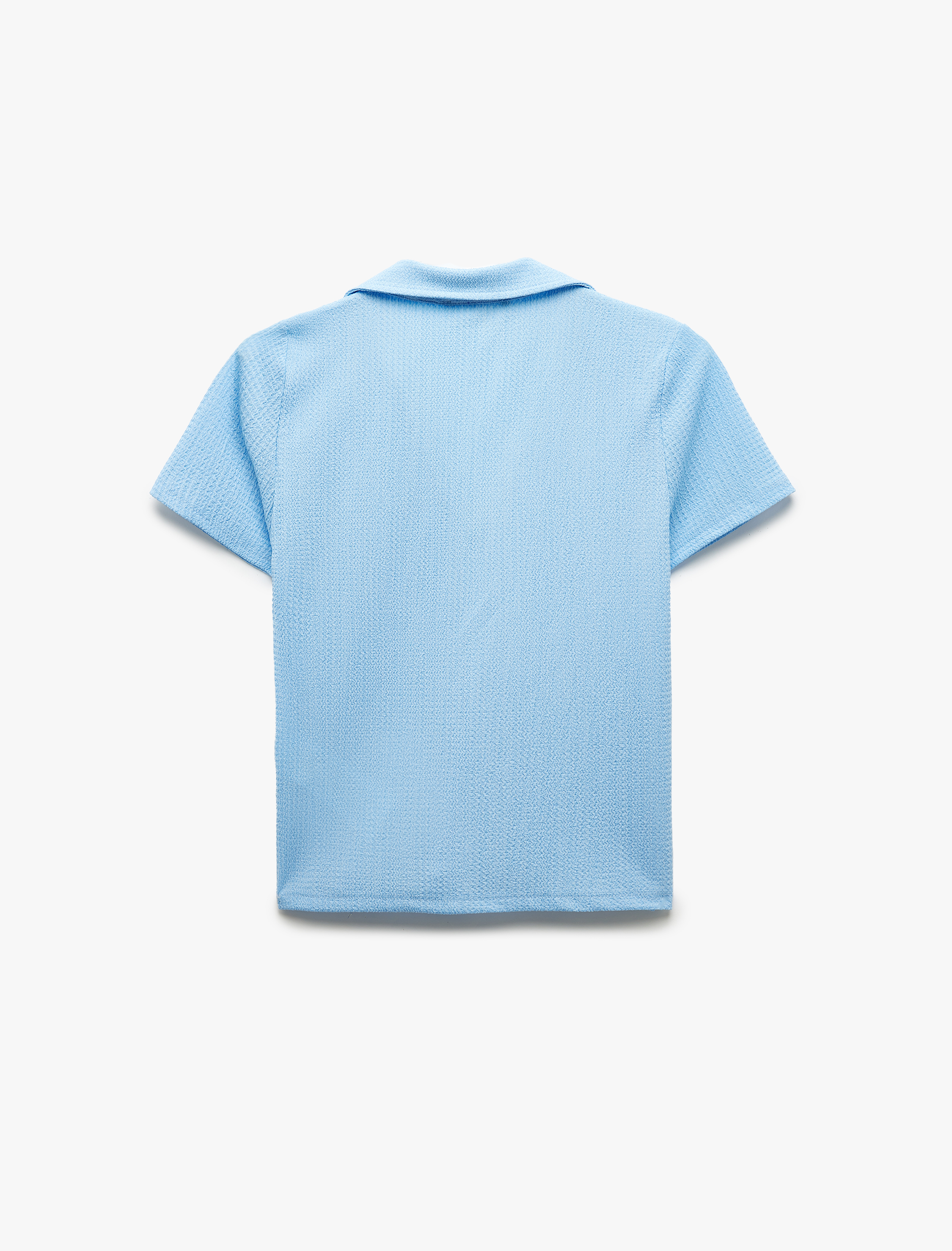   Regular Fit Dokulu Kısa Kollu V Polo Yaka Tişört