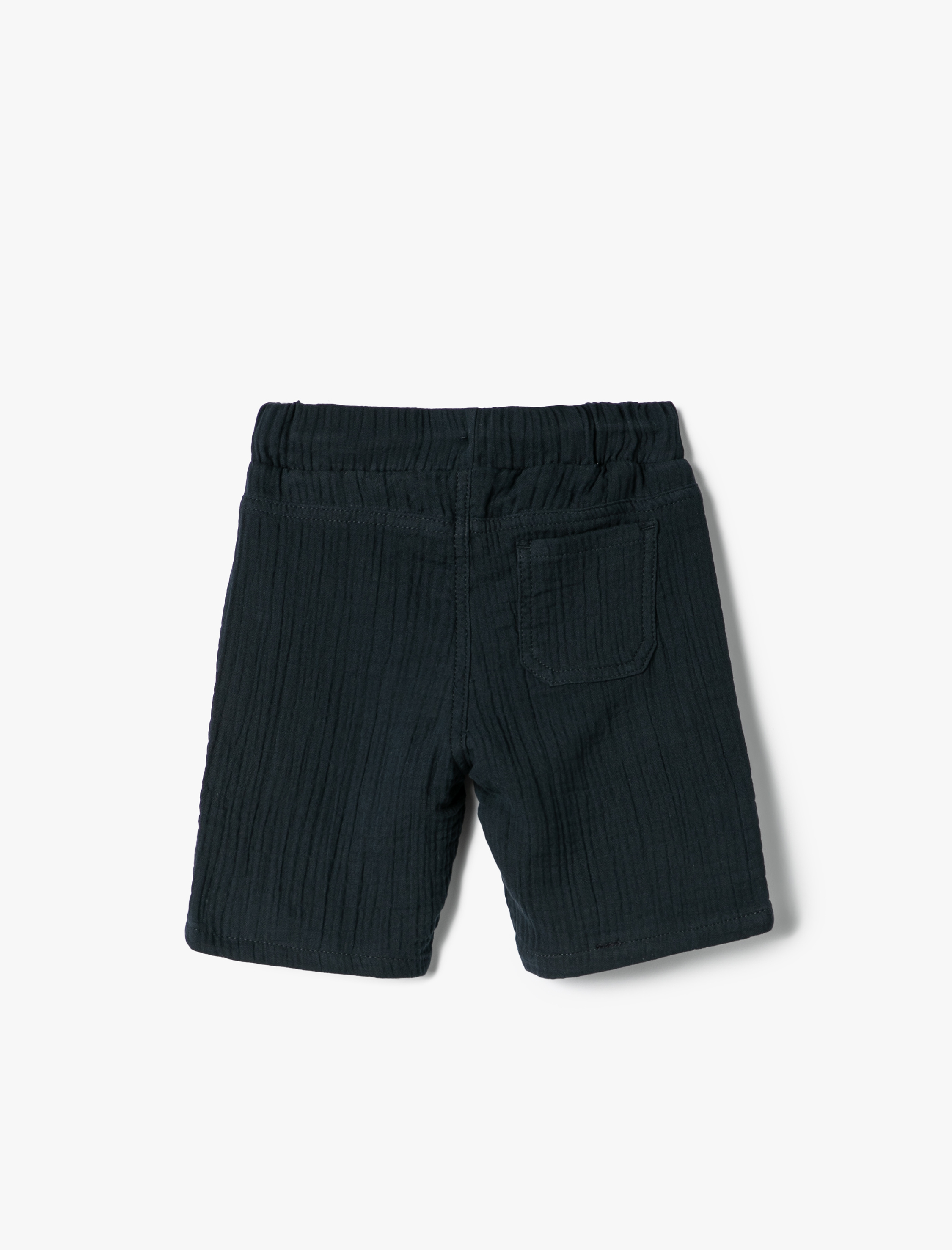  Erkek Çocuk Basic Şort Dokulu Beli Bağlamalı Cepli Pamuklu