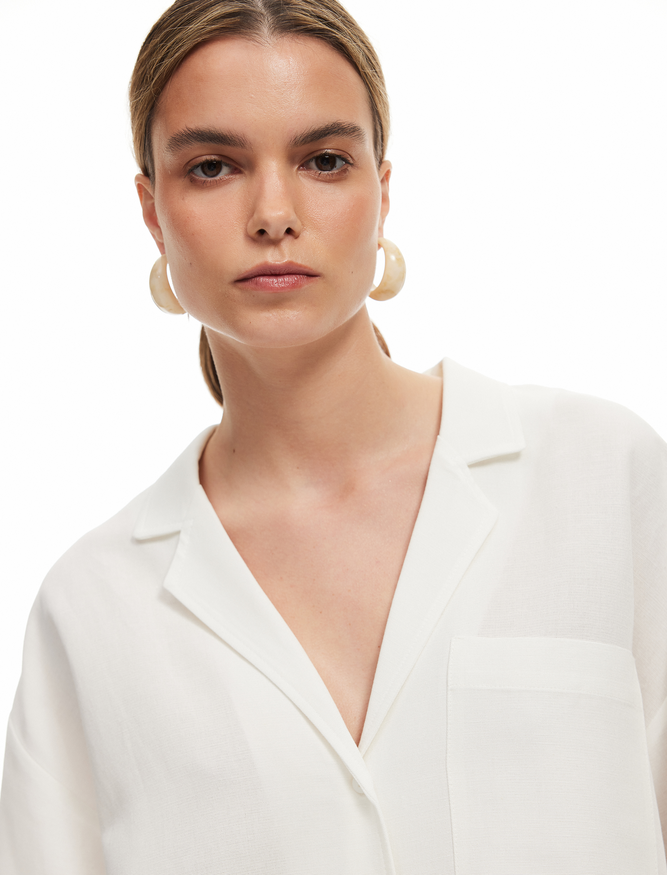   Beli Bağlamalı Lastikli Cepli Viskon Keten Karışımlı Mini Şort