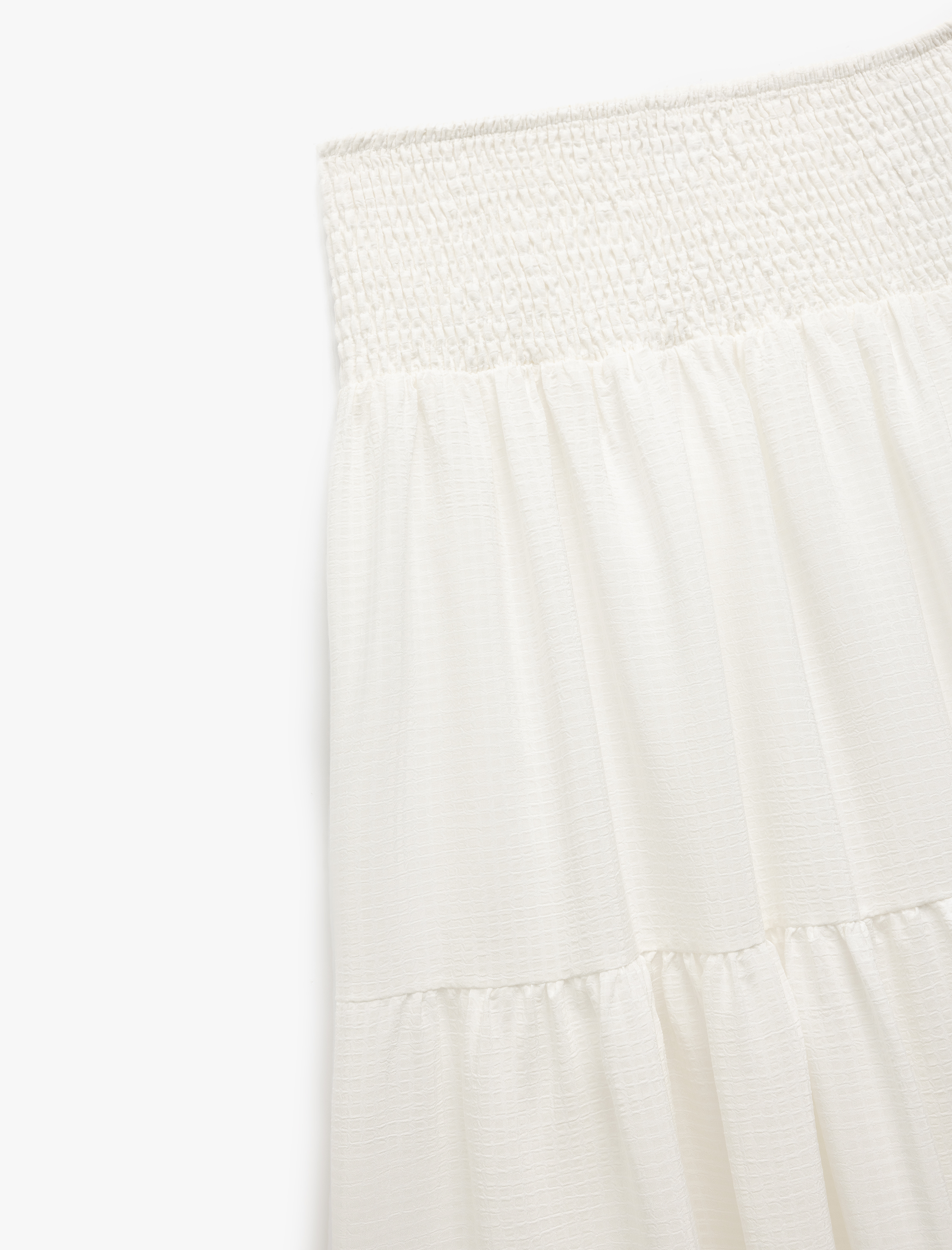   Katlı Volanlı Gipeli A Kesim Pamuklu Uzun Etek