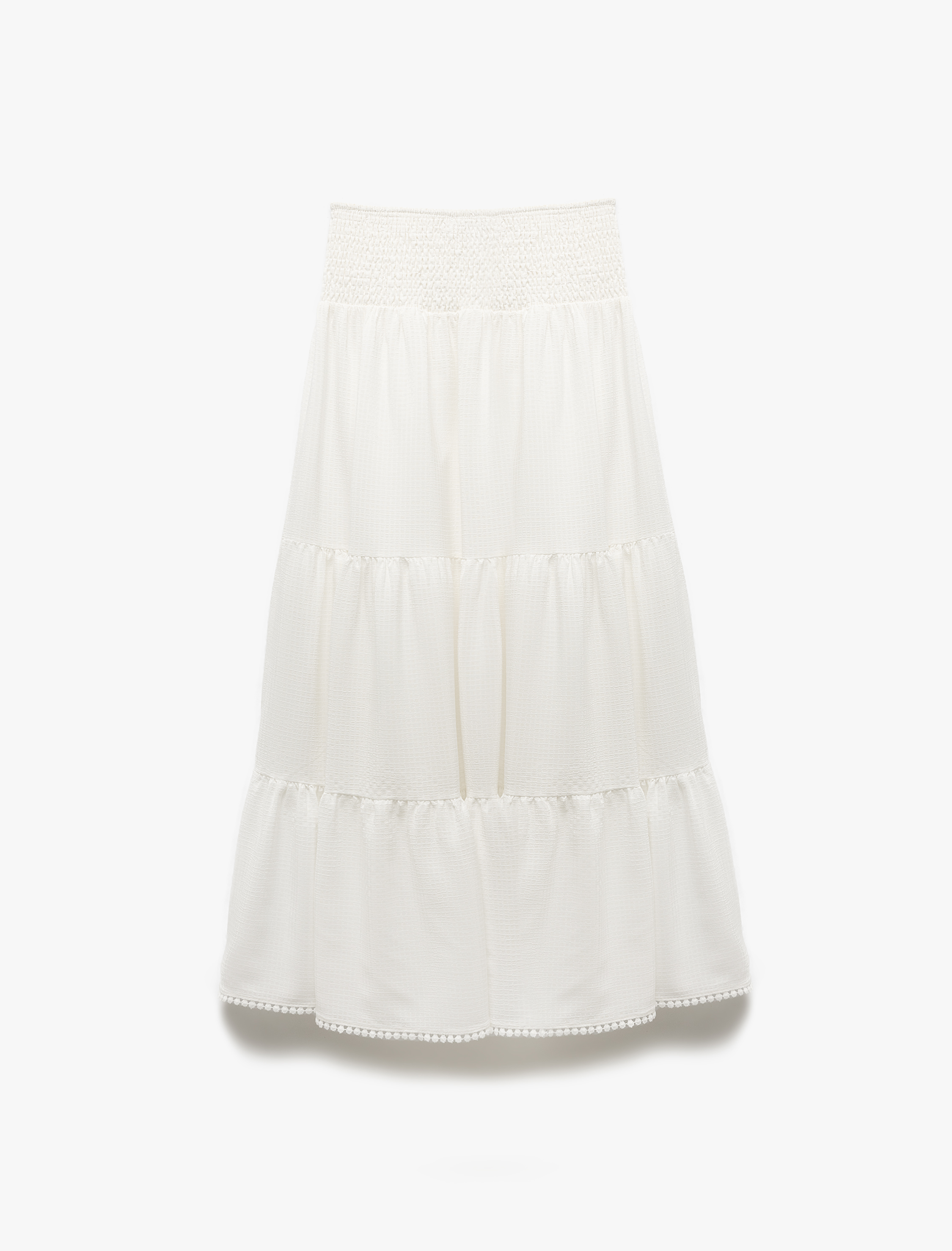   Katlı Volanlı Gipeli A Kesim Pamuklu Uzun Etek