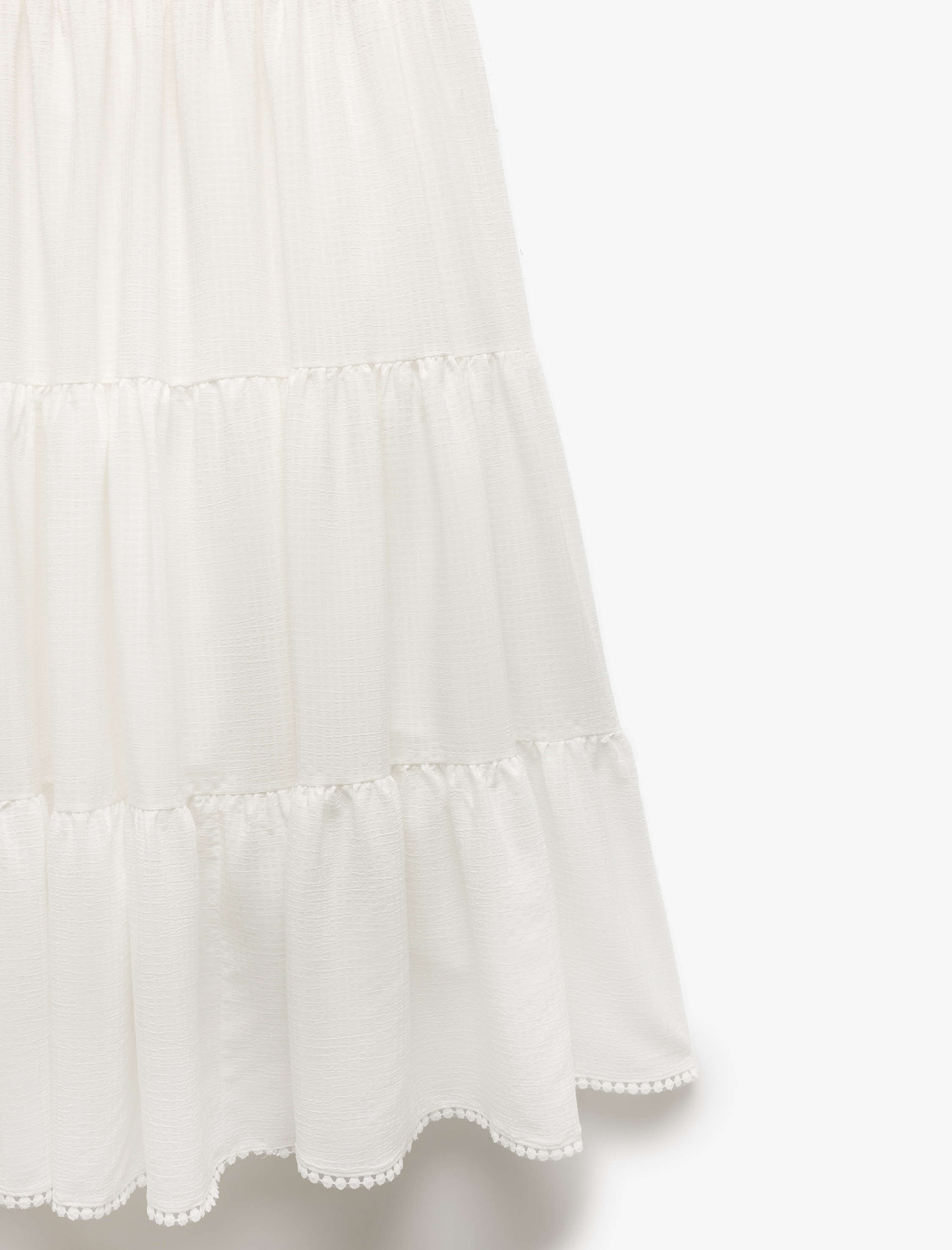   Katlı Volanlı Gipeli A Kesim Pamuklu Uzun Etek