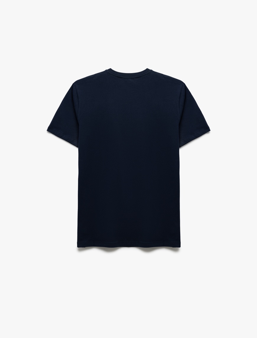   Pamuklu Kısa Kollu Slim Fit Bisiklet Yaka Erkek Basic Tişört