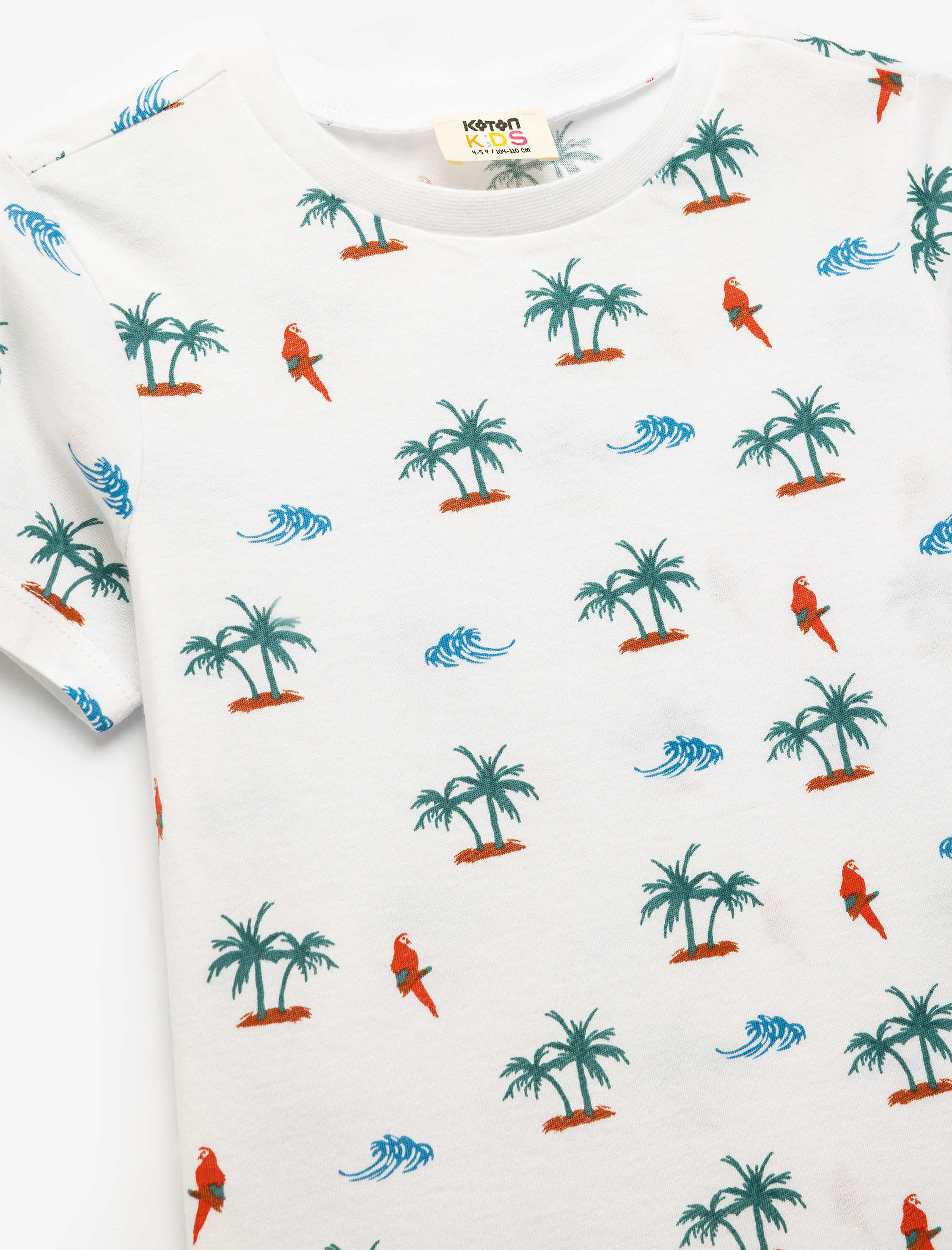  Erkek Çocuk Desenli Bisiklet Yaka Kısa Kollu Pamuklu Tişört