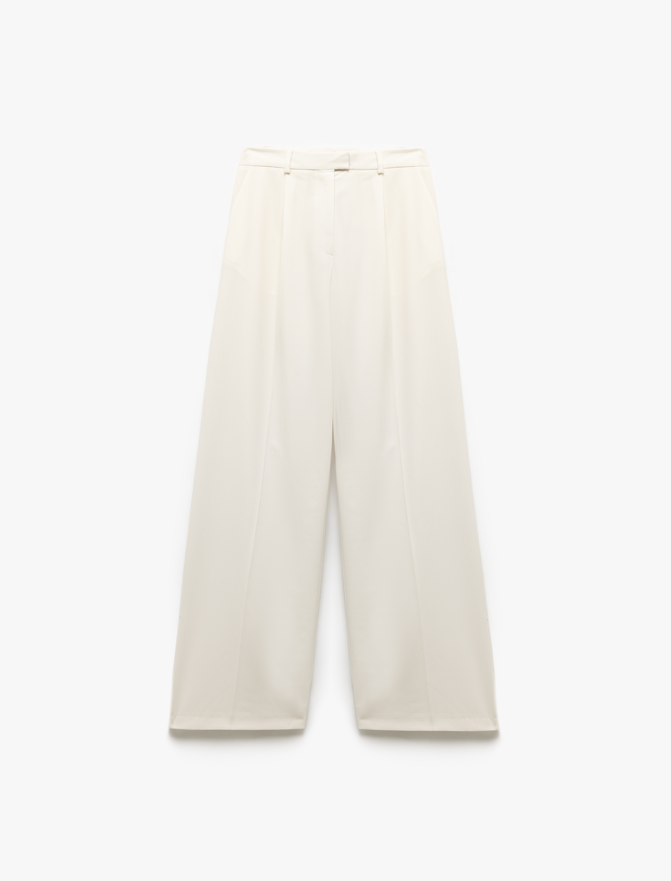   Regular Fit Pile Detaylı Yüksek Bel Palazzo Pantolon