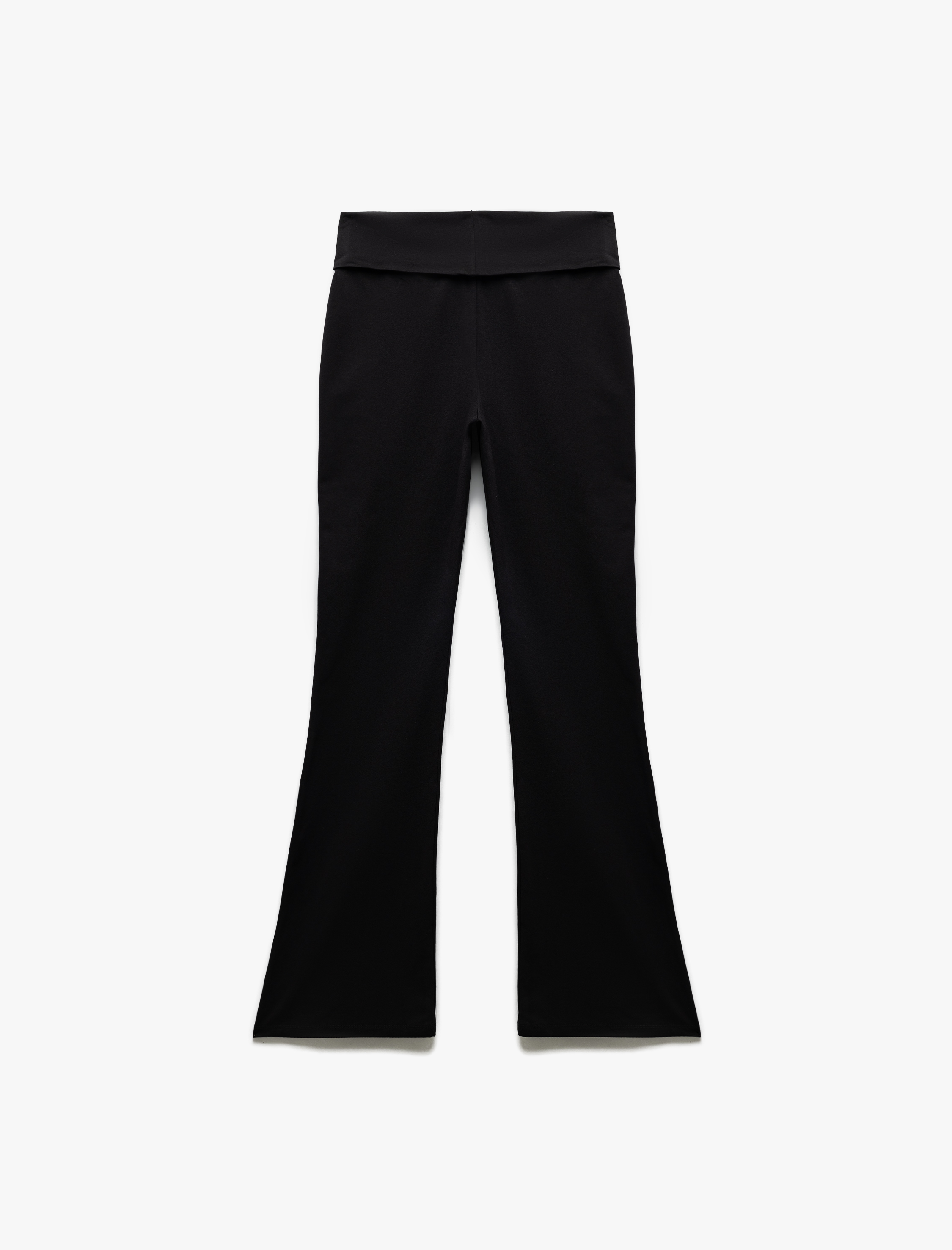   Pamuklu Dar Kesim Beli Katlı İspanyol Paça Eşofman Altı