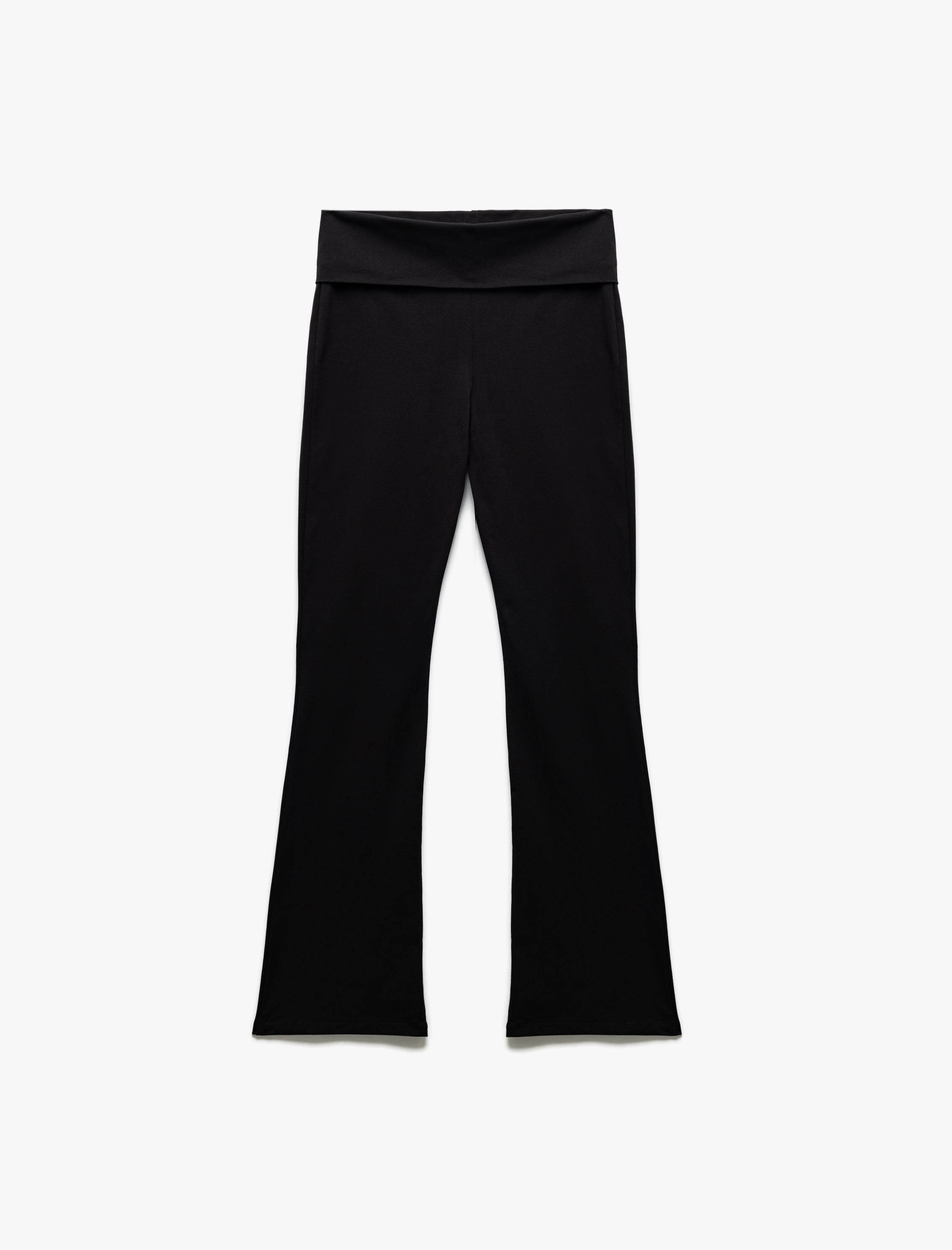   Pamuklu Dar Kesim Beli Katlı İspanyol Paça Eşofman Altı