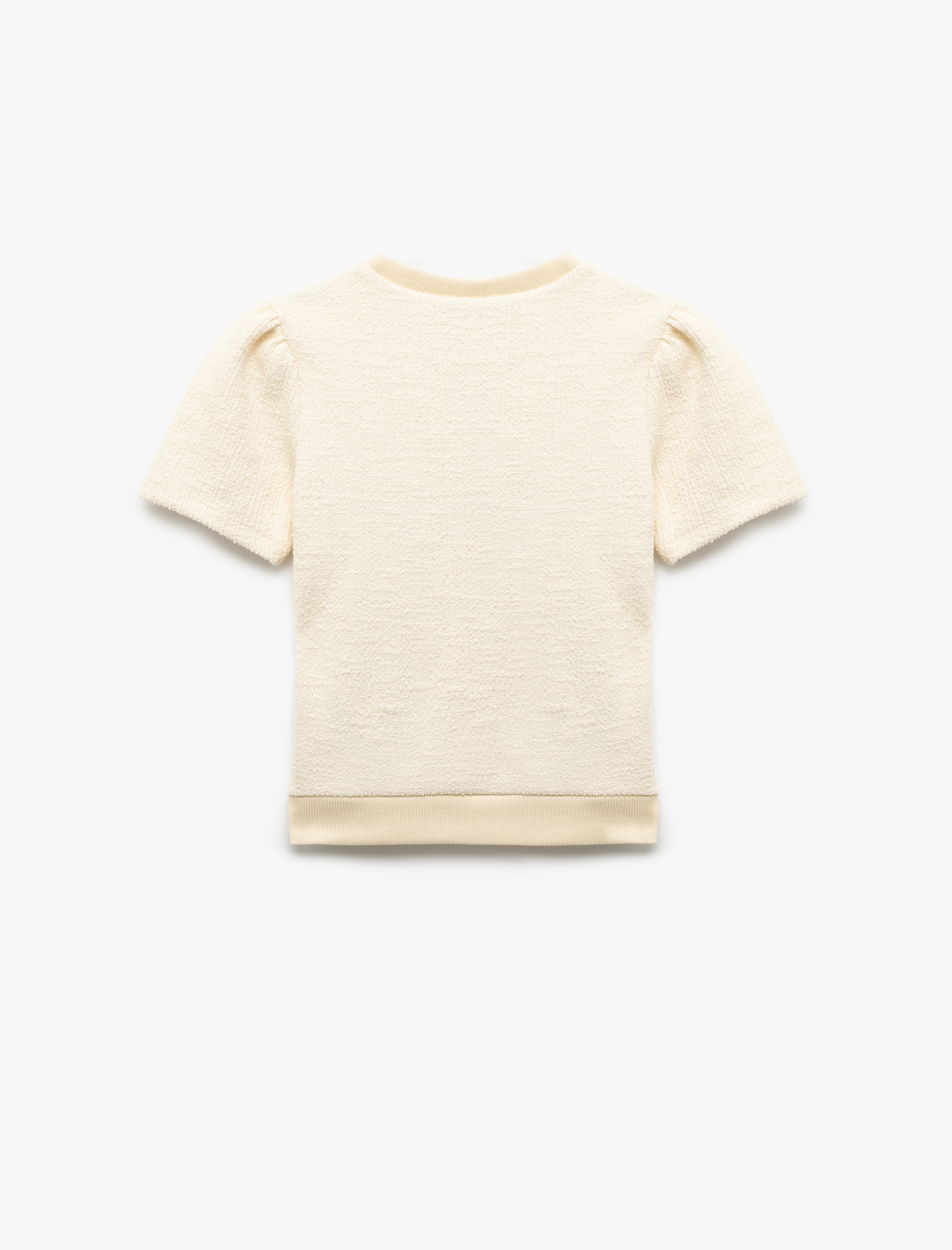  Kız Çocuk Fiyonk Detaylı Bisiklet Yaka Kısa Kollu Tüvit Bluz