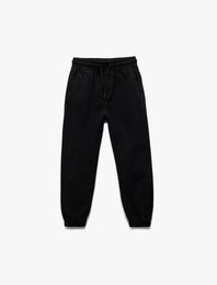Beli Bağcıklı Cep Detaylı Pamuklu Gabardin Jogger Pantolon