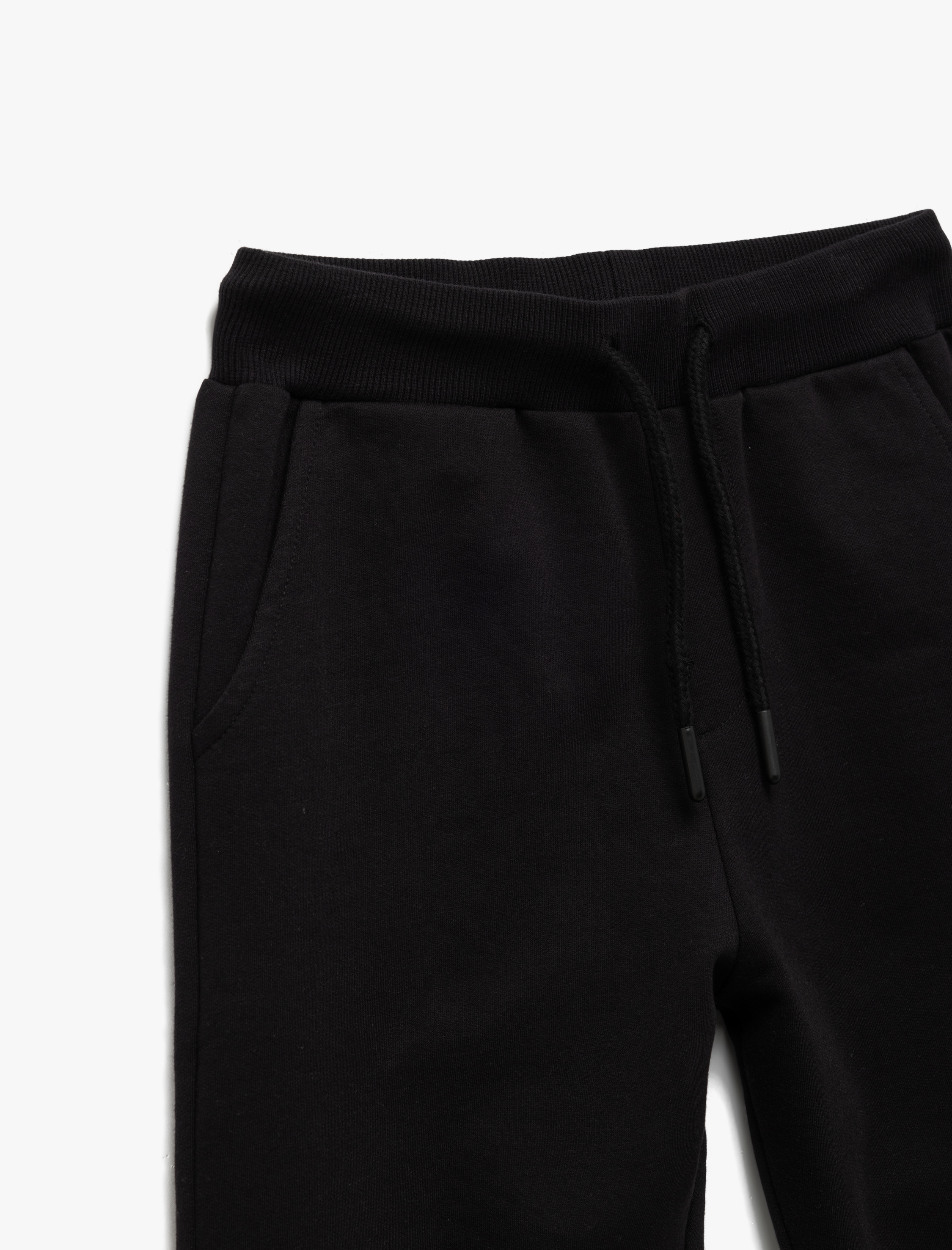  Erkek Çocuk Pamuklu Cepli Beli Bağlamalı Şardonlu Basic Okul Eşofman Altı