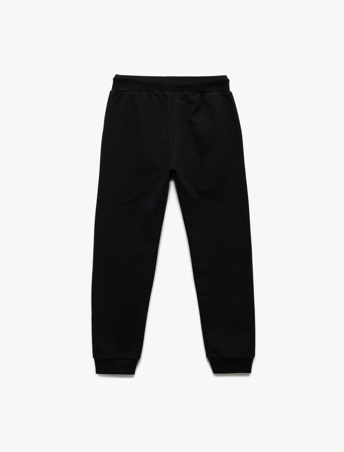 Erkek Çocuk Pamuklu Cepli Beli Bağlamalı Şardonlu Basic Okul Eşofman Altı