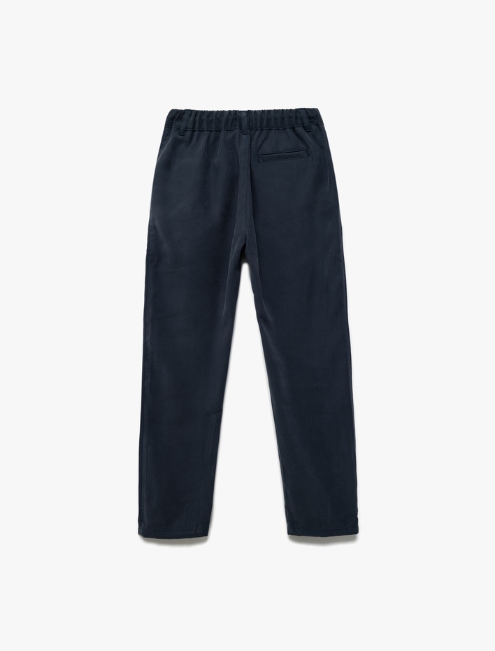 Erkek Çocuk Beli Ayarlanabilir Lastikli Bağcıklı Viskon Pantolon