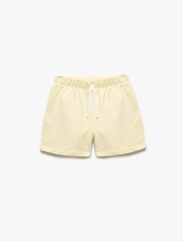 Pamuklu Beli Lastikli Basic Bermuda Çok Renkli 2'li Şort Seti_3