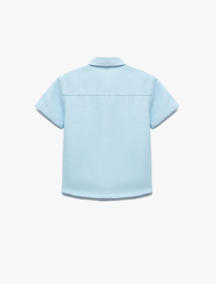 Erkek Bebek Düğmeli Klasik Yaka Pamuklu Kısa Kollu Basic Gömlek