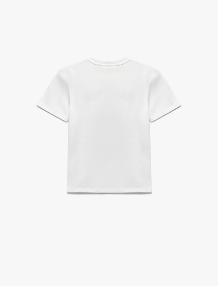 Erkek Çocuk Kısa Kollu Bisiklet Yaka Pamuklu Baskılı Tişört