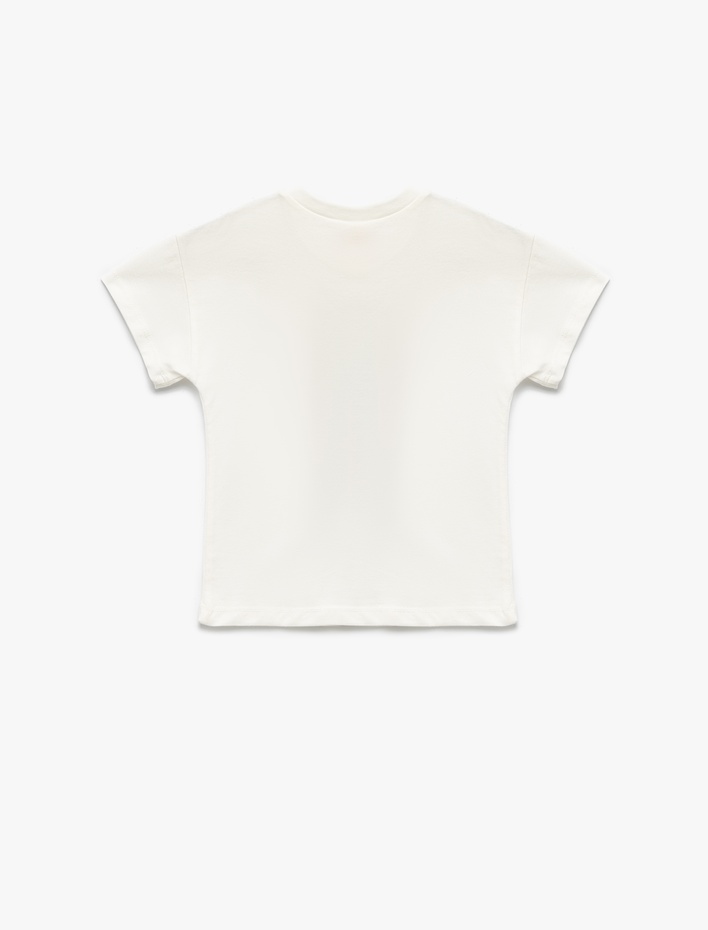 Kız Bebek Atatürk Baskılı Bisiklet Yaka Pamuklu Kısa Kollu Tişört