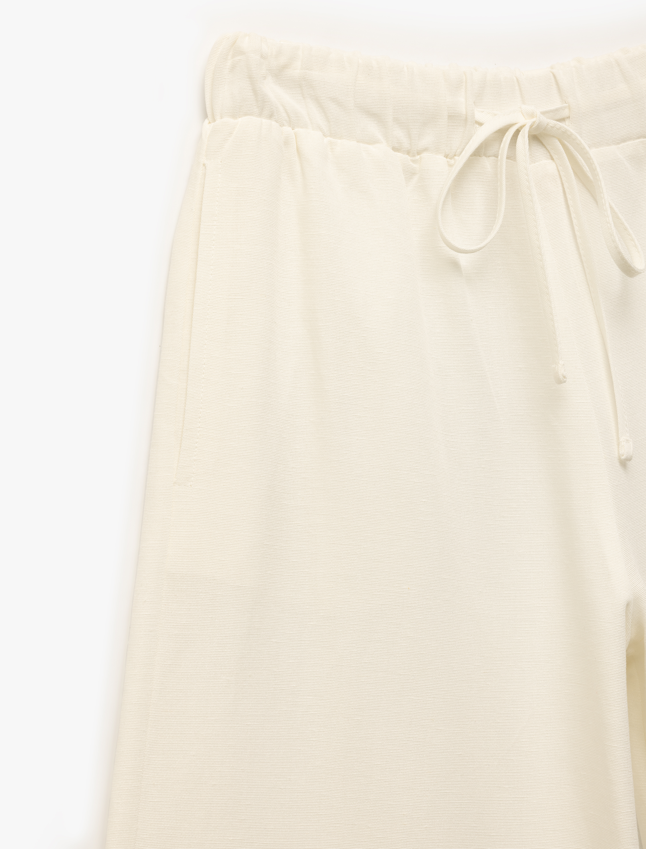 Beli Bağcıklı Cepli Palazzo Viskon Keten Karışımlı Pantolon