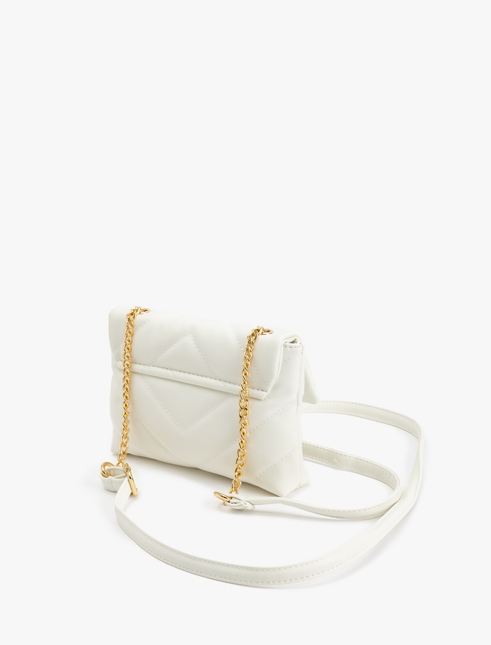 Kadın Kapitoneli Suni Deri Zincir Askılı Çapraz Çanta