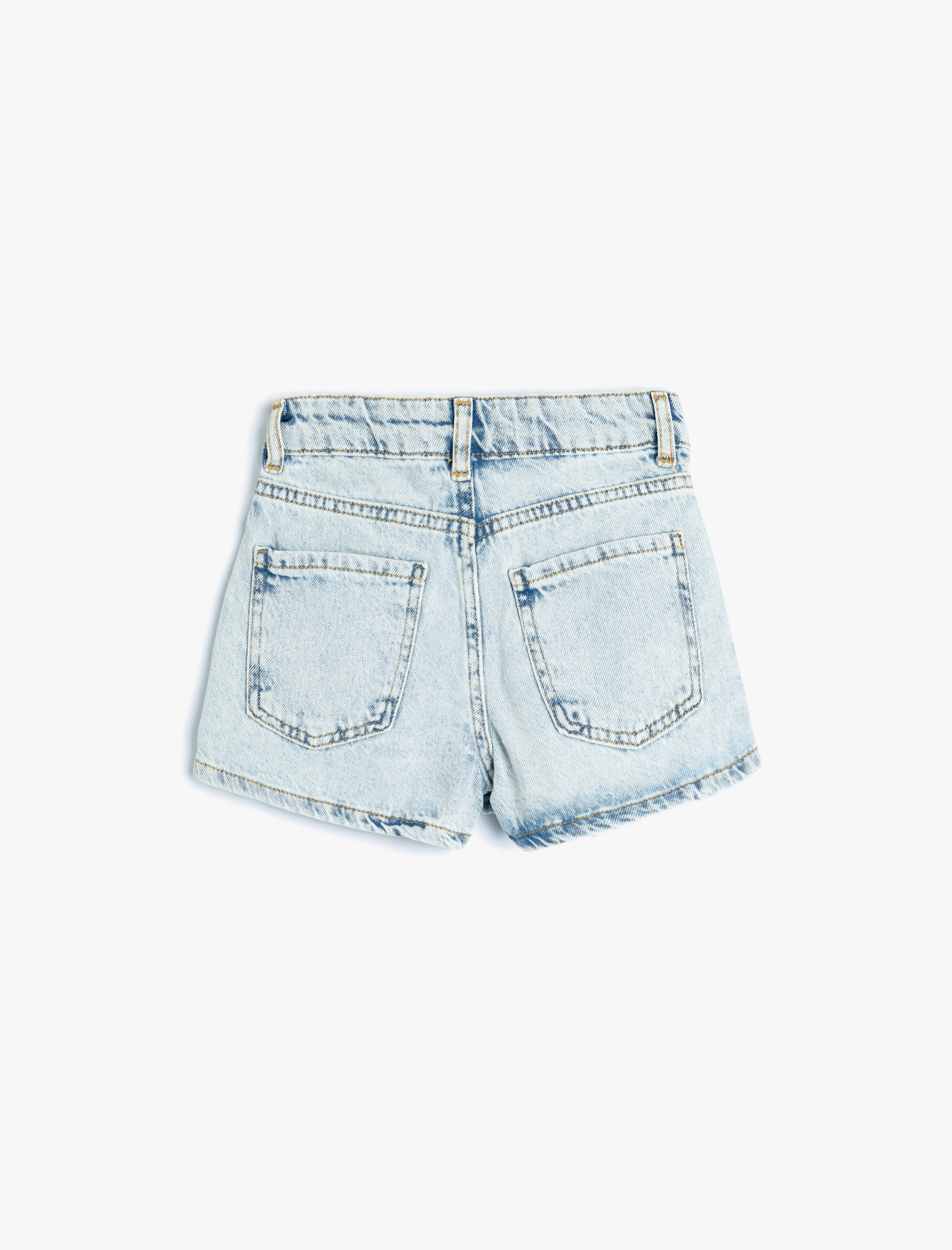  Kız Çocuk Mini Kot Şort Etek Cepli Pamuklu