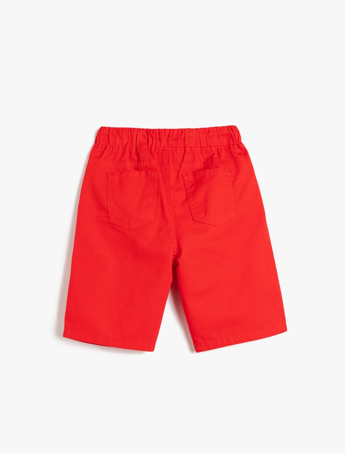 Erkek Çocuk Beli Bağlamalı Cep Detaylı Pamuklu Basic Şort
