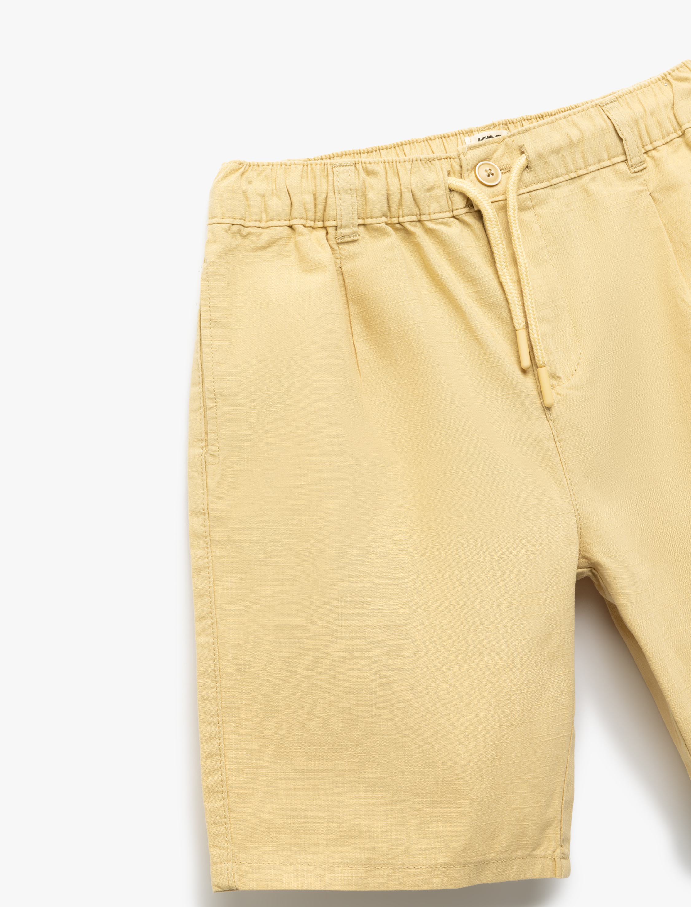  Erkek Çocuk Pamuklu Beli Lastikli Düğme Detaylı Basic Şort