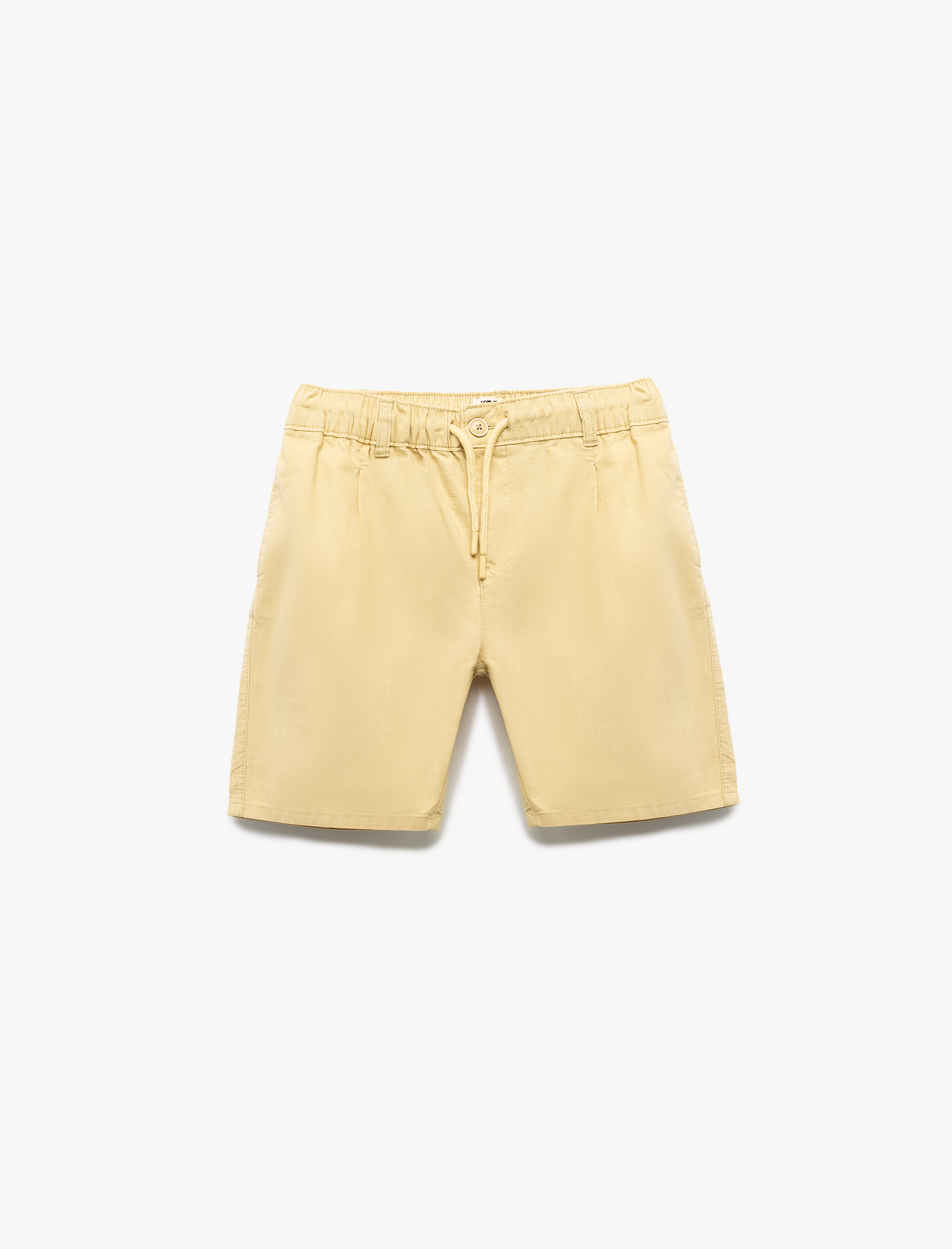  Erkek Çocuk Pamuklu Beli Lastikli Düğme Detaylı Basic Şort