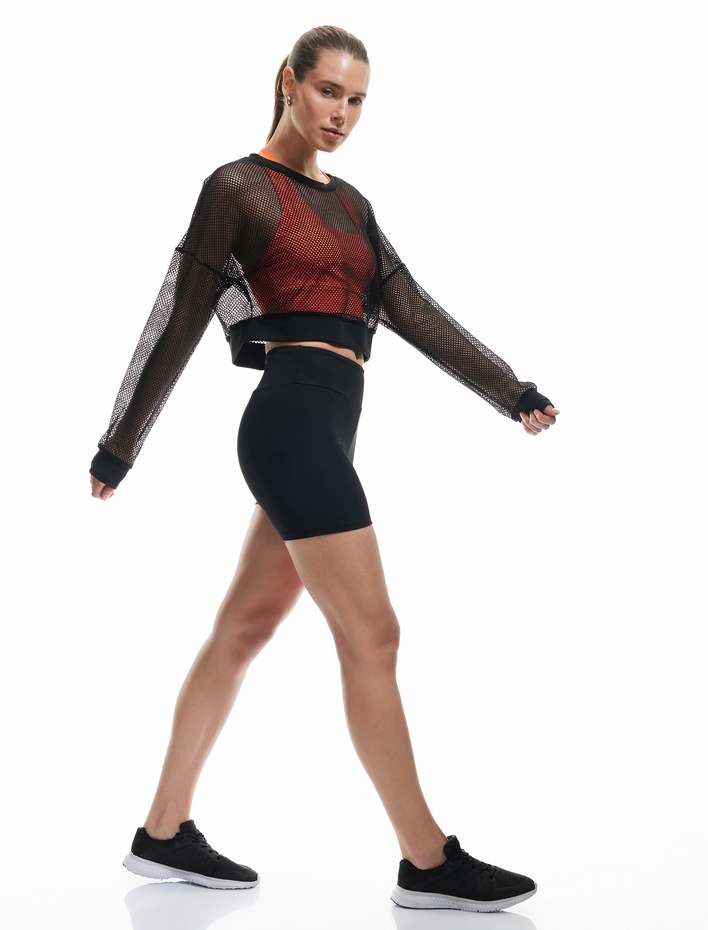  Yüksek Bel Slim Fit Biker Spor Tayt