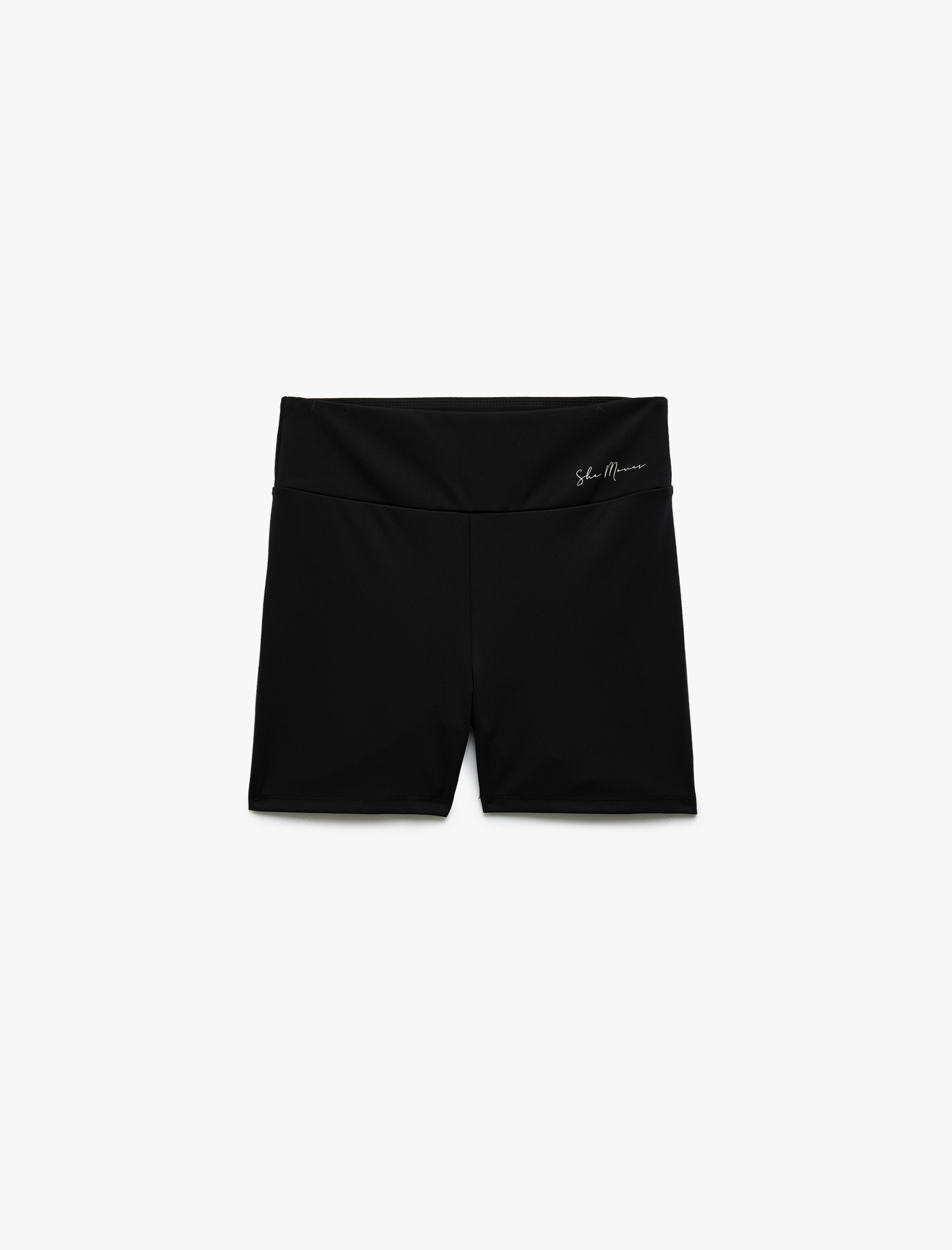 Yüksek Bel Baskılı Slim Fit Biker Spor Tayt