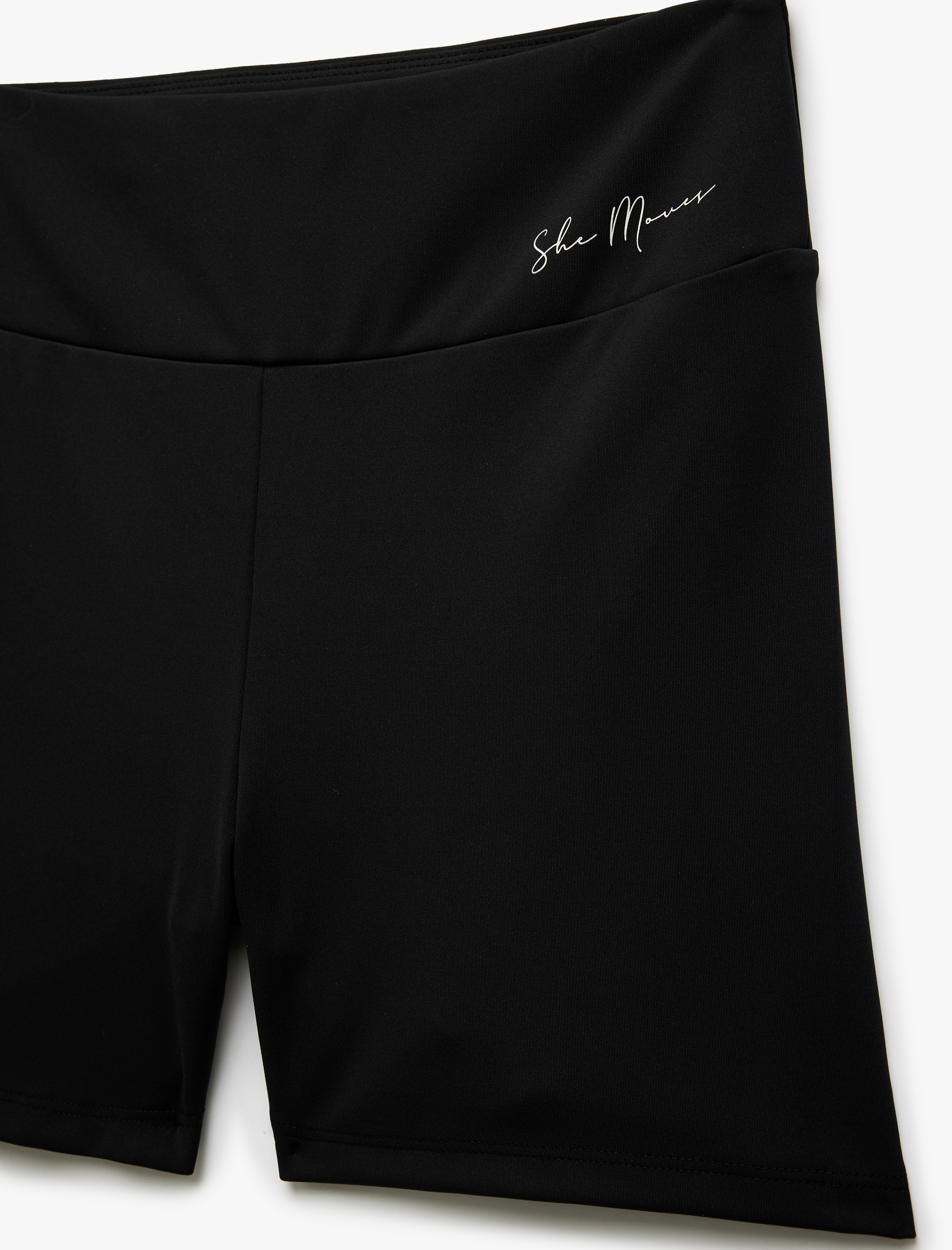 Yüksek Bel Baskılı Slim Fit Biker Spor Tayt