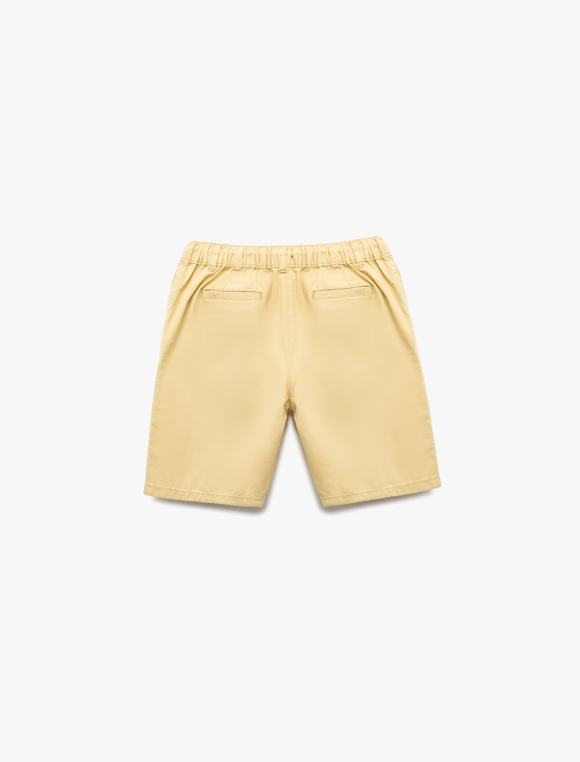  Erkek Çocuk Pamuklu Beli Lastikli Düğme Detaylı Basic Şort