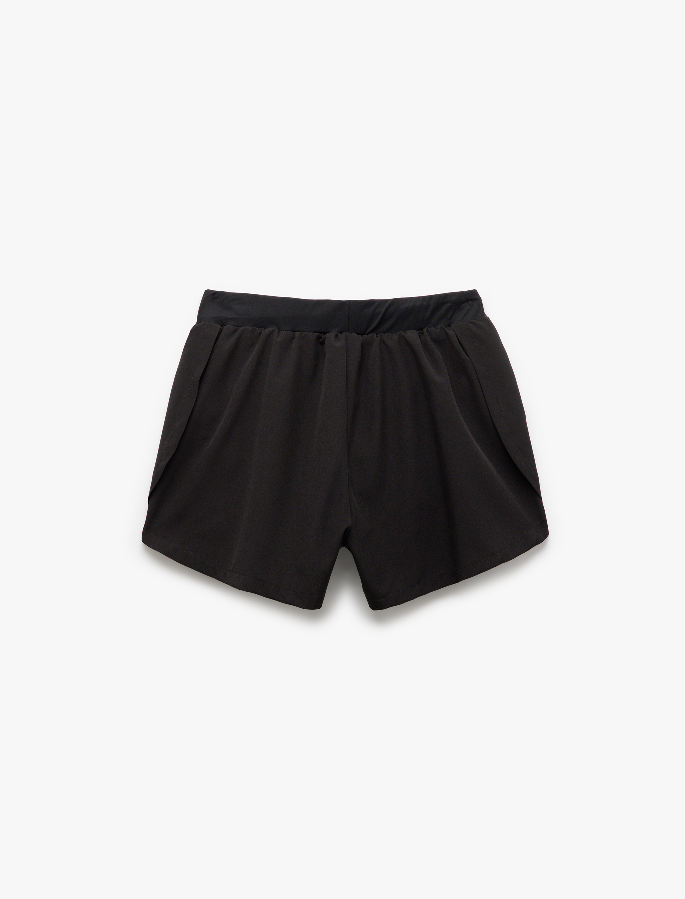   Yüksek Bel Renk Bloklu Mini Taytlı Paraşüt Spor Şort