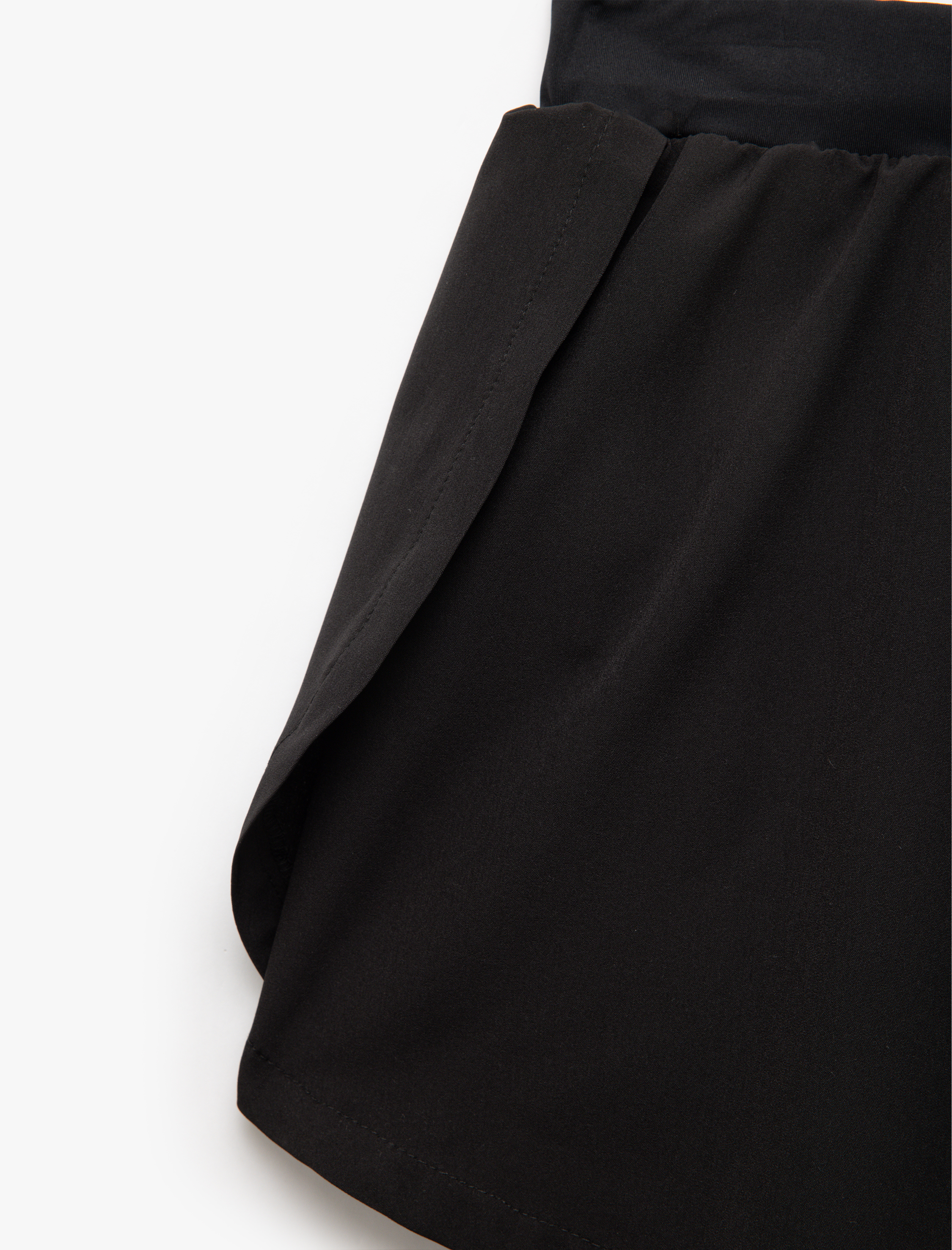   Yüksek Bel Renk Bloklu Mini Taytlı Paraşüt Spor Şort