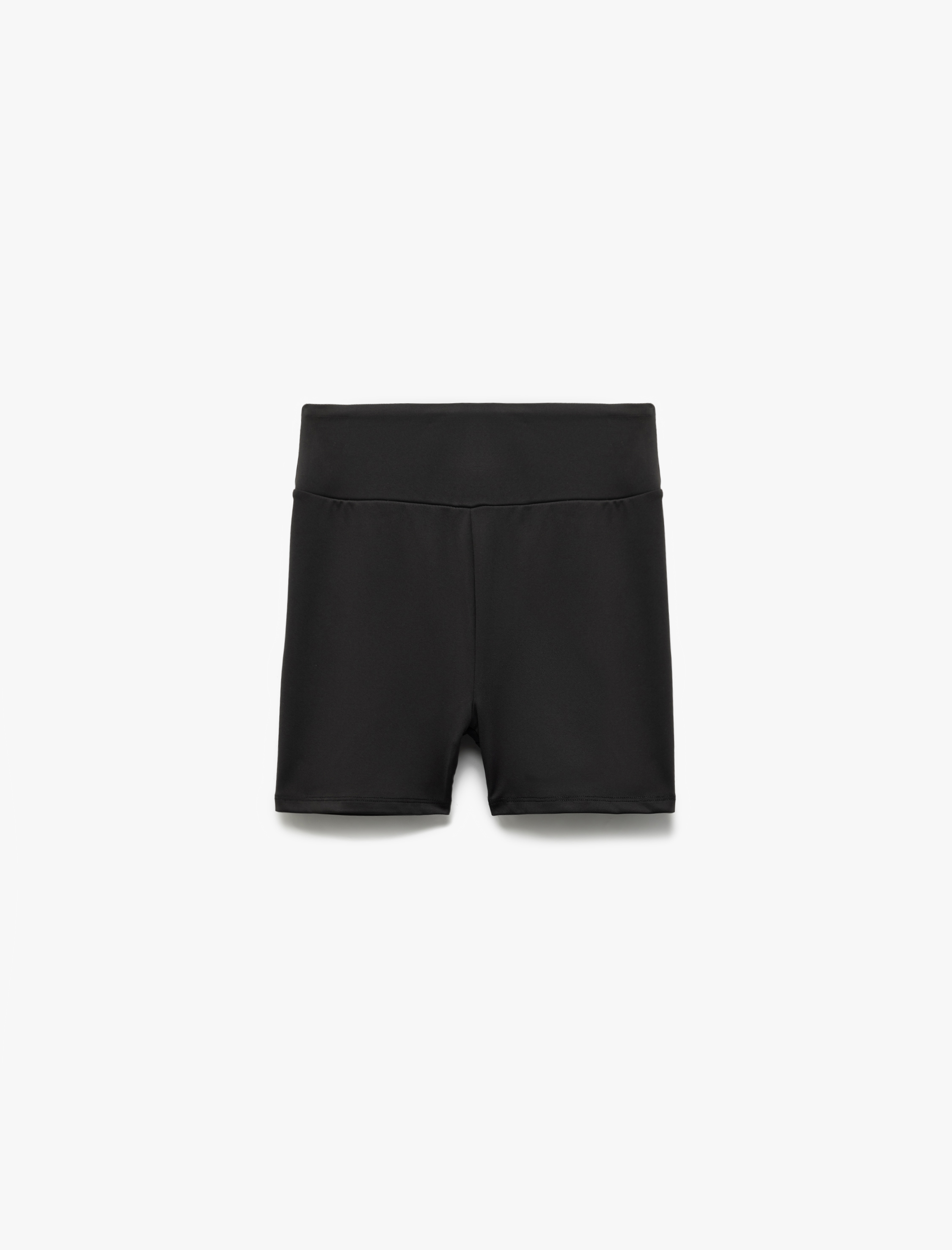   Yüksek Bel Slim Fit Biker Spor Tayt