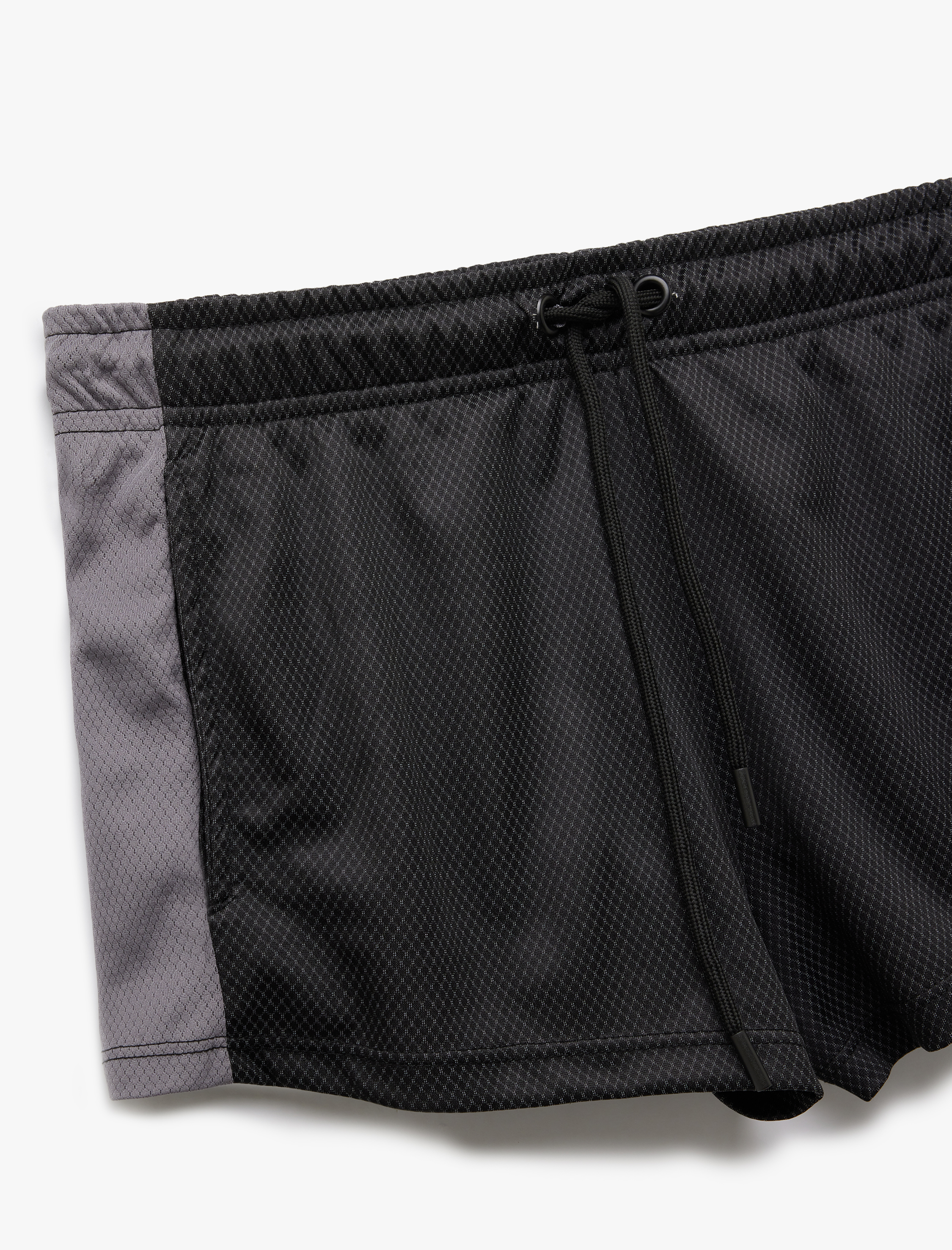   Yüksek Bel Bağcıklı Cep Detaylı Rahat Kesim Renk Bloklu Mini Spor Şort