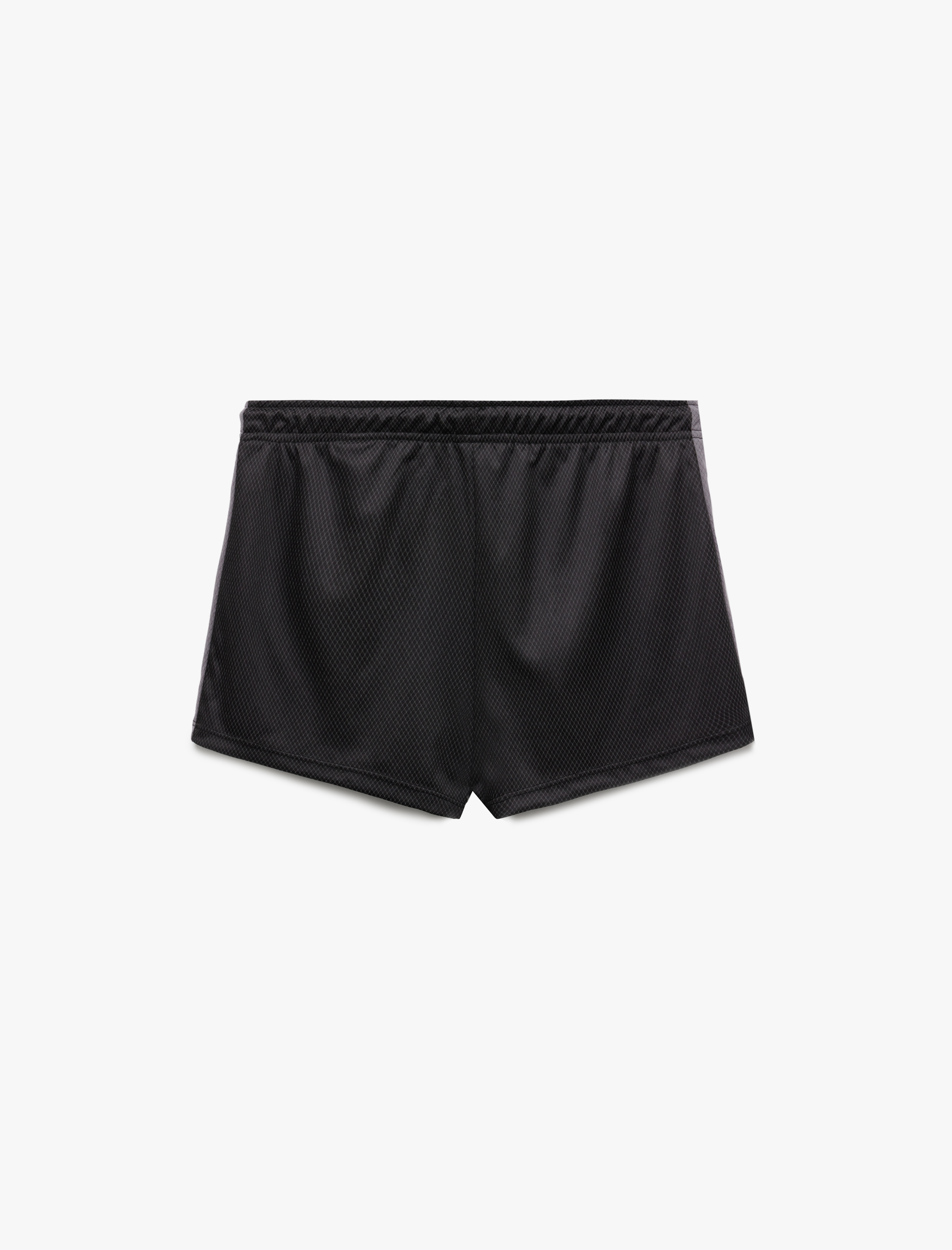   Yüksek Bel Bağcıklı Cep Detaylı Rahat Kesim Renk Bloklu Mini Spor Şort