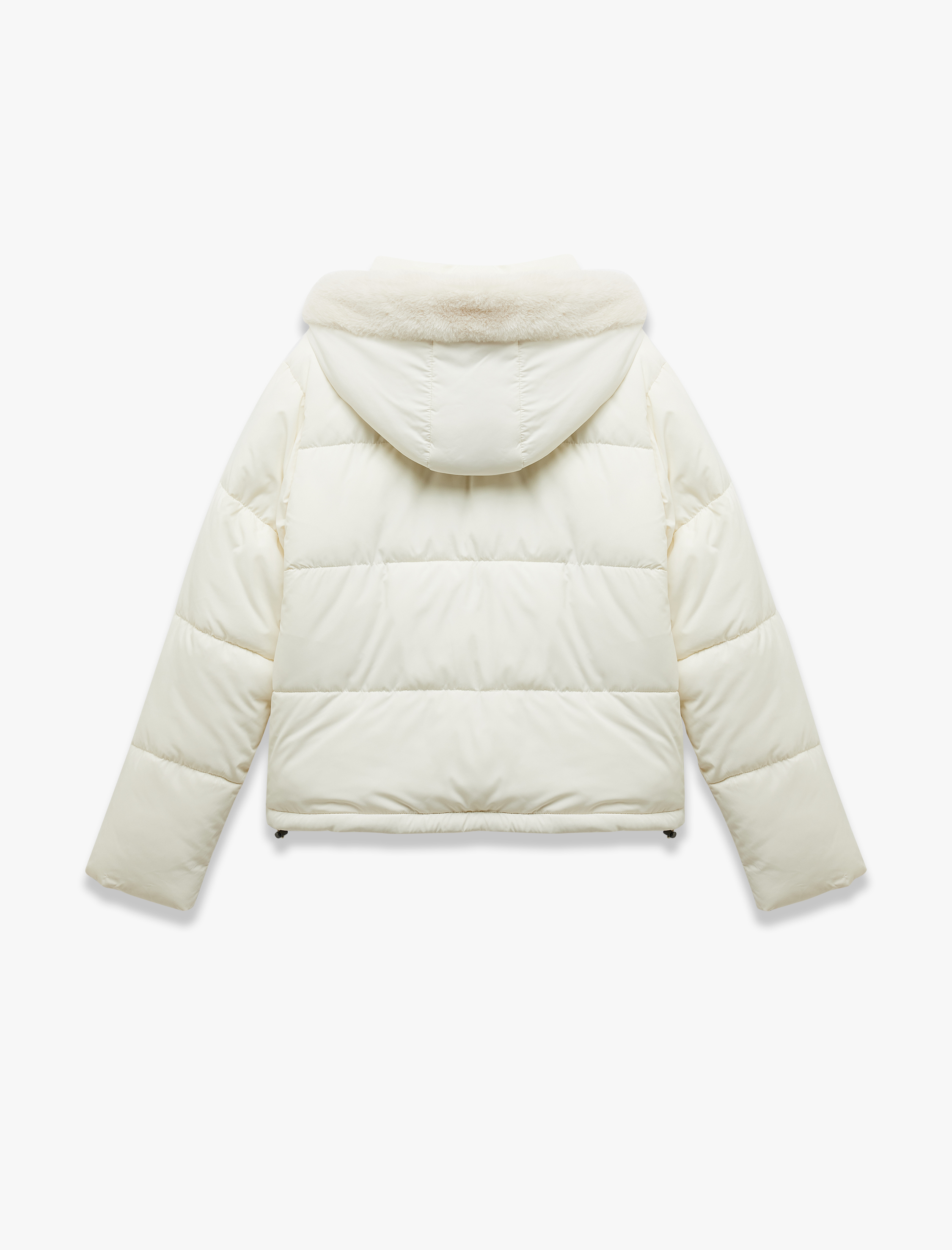   Kapüşonlu Fermuarlı İçi Peluş Çıtçıt Düğmeli Cepli Şişme Mont