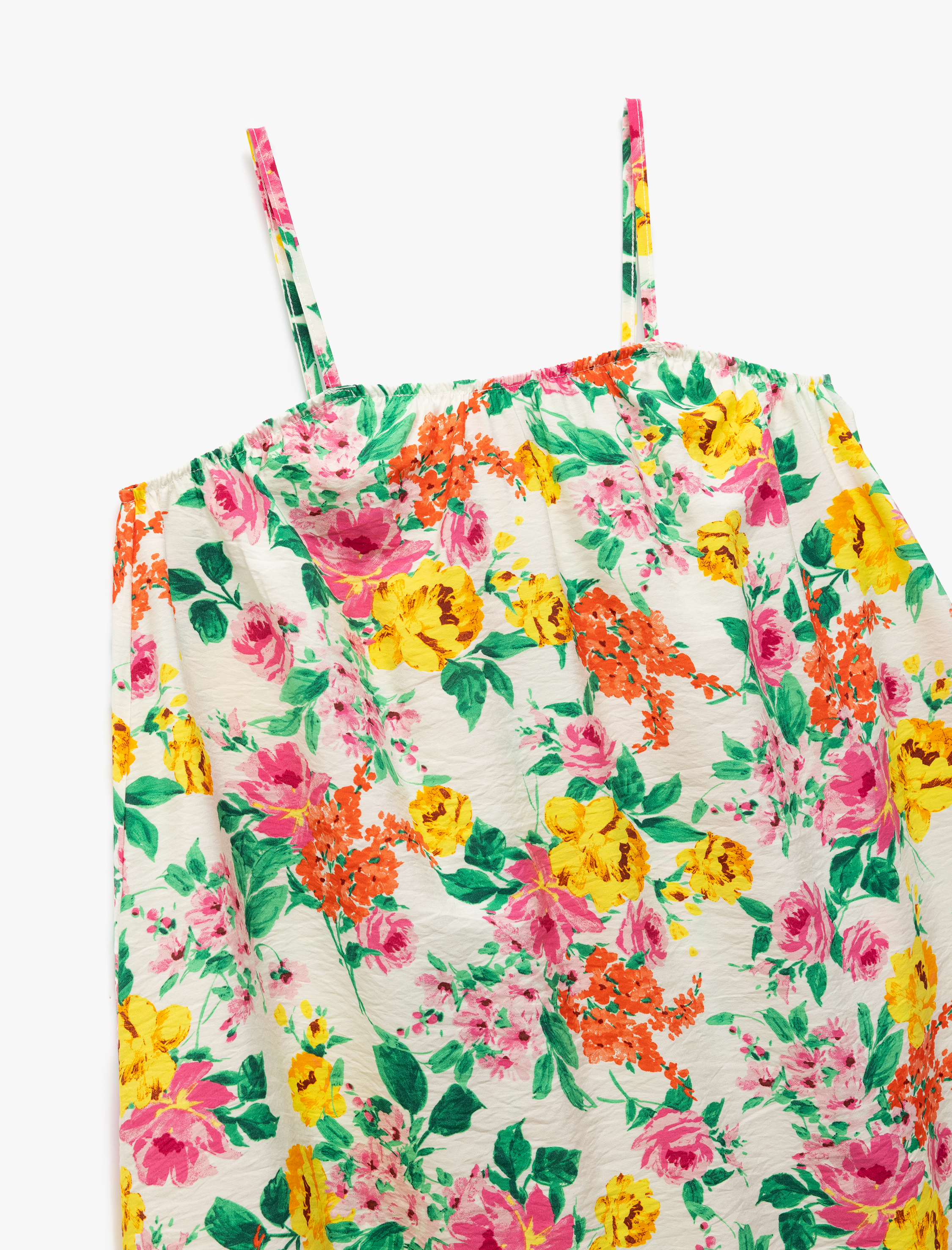  Kız Çocuk Viskon A Kesim İp Askılı Çiçekli Elbise