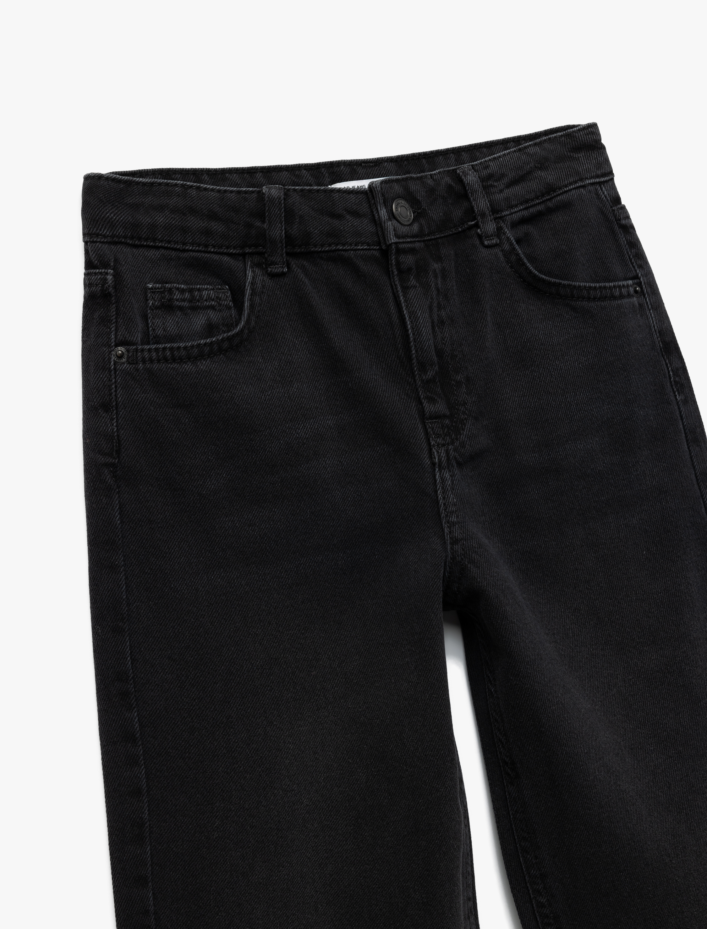  Erkek Çocuk Rahat Kalıp Düğmeli Pamuklu Jean Pantolon