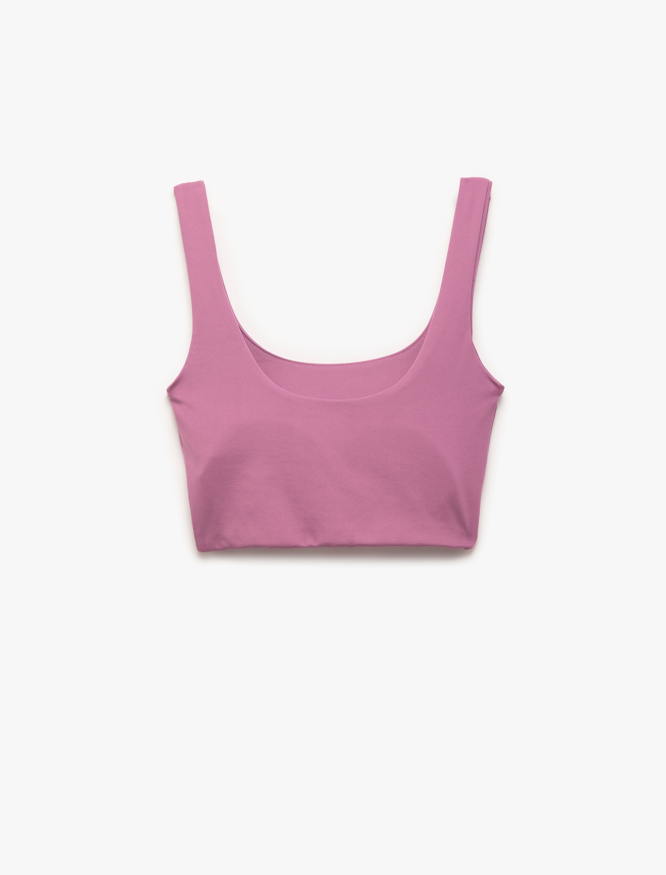   Sporcu Sütyeni U Yaka Yumuşak Tuşe Kaplı Kolsuz İnterlok