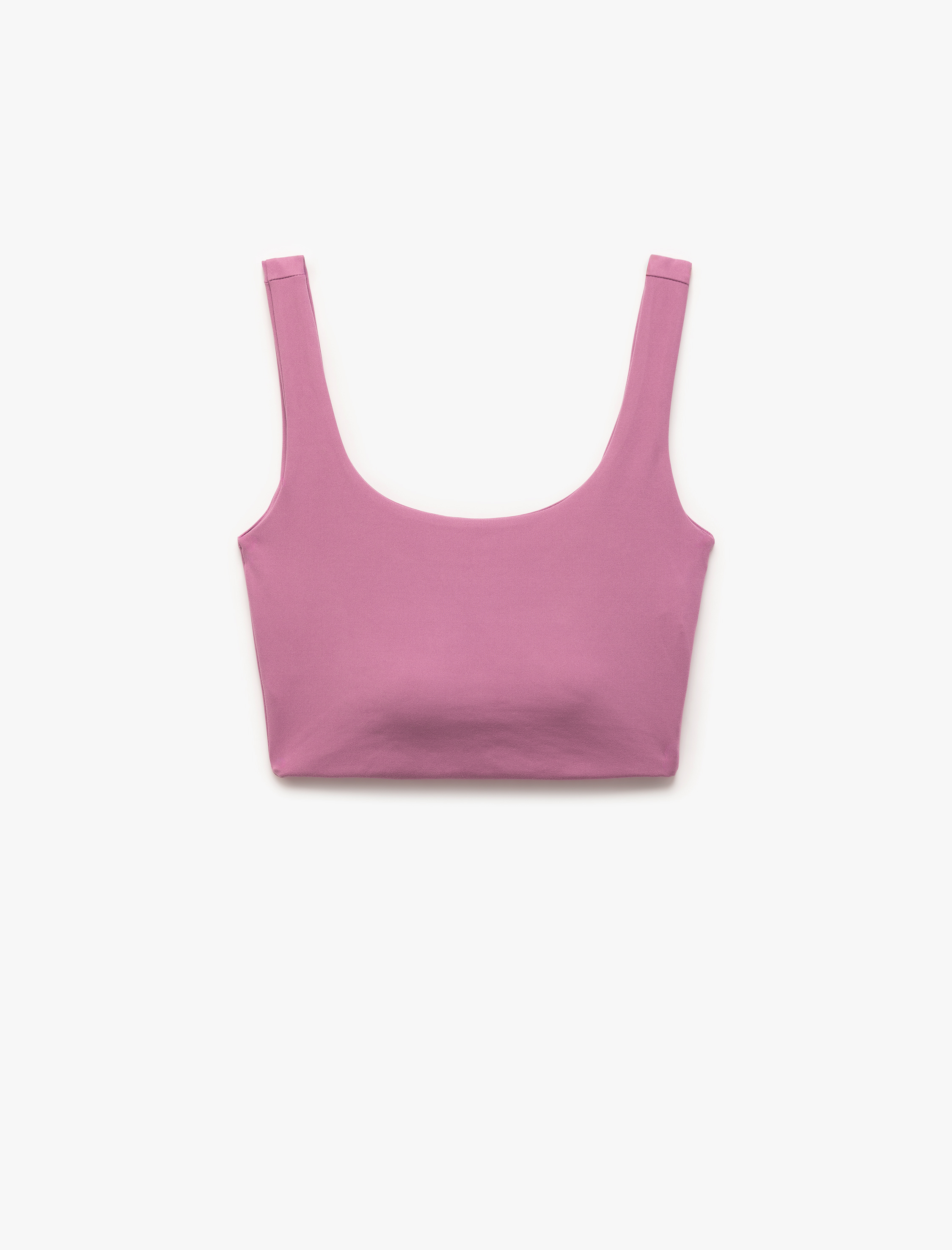   Sporcu Sütyeni U Yaka Yumuşak Tuşe Kaplı Kolsuz İnterlok