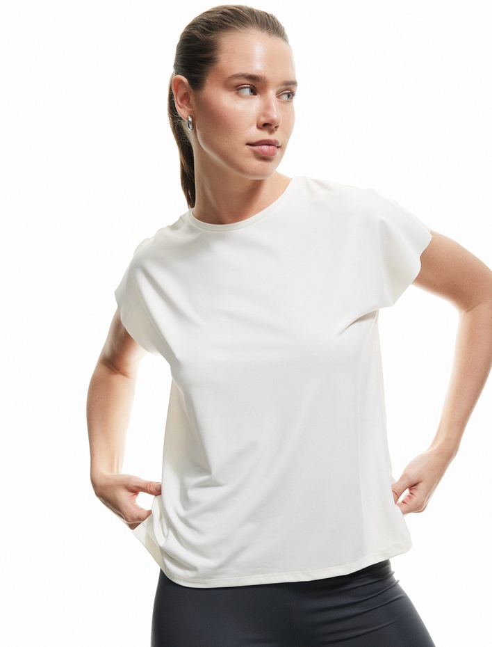  Bisiklet Yaka Relax Fit Basic Uzun Spor Tişört