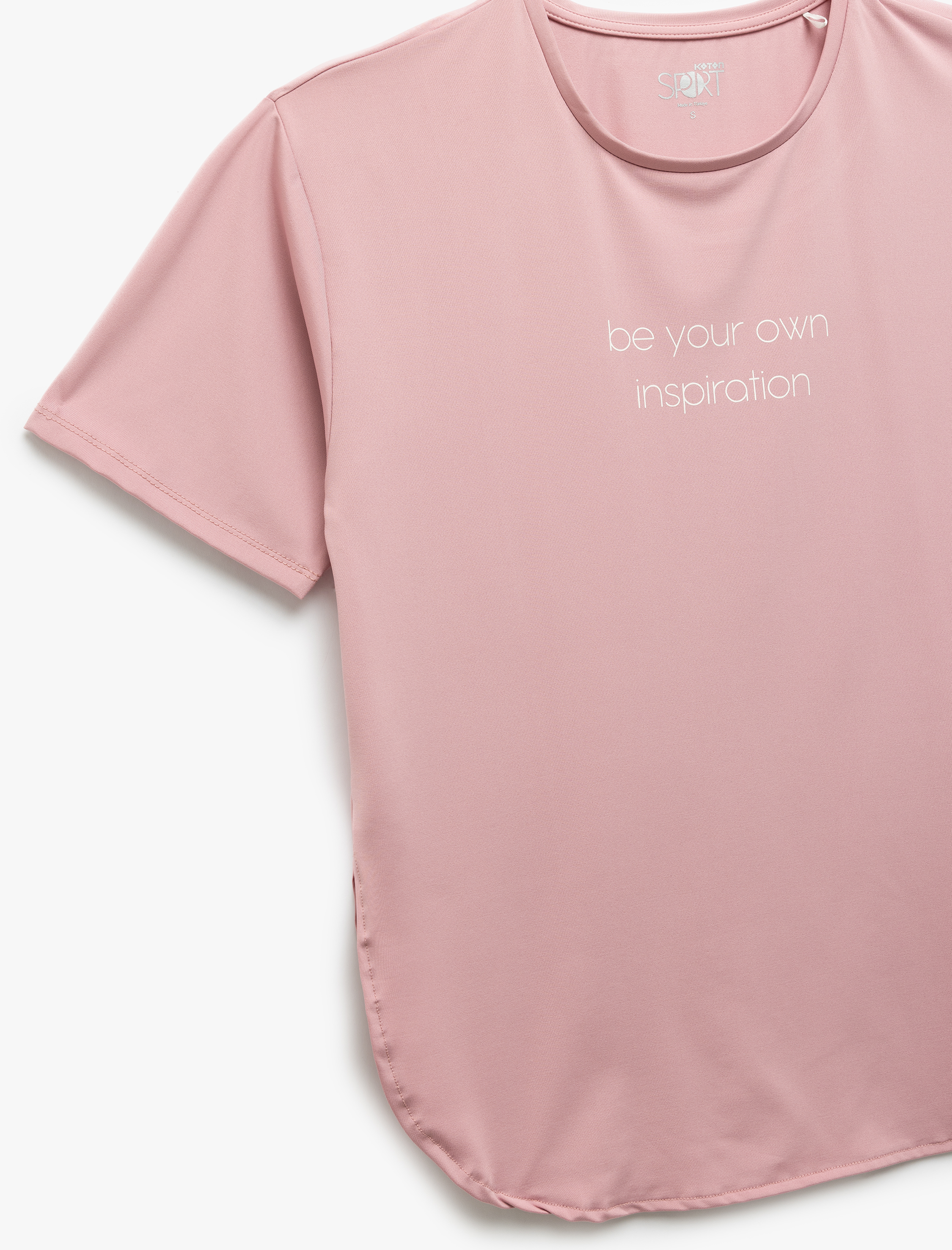   Yırtmaç Detaylı Baskılı Bisiklet Yaka Oversize Kısa Kollu Spor Tişört