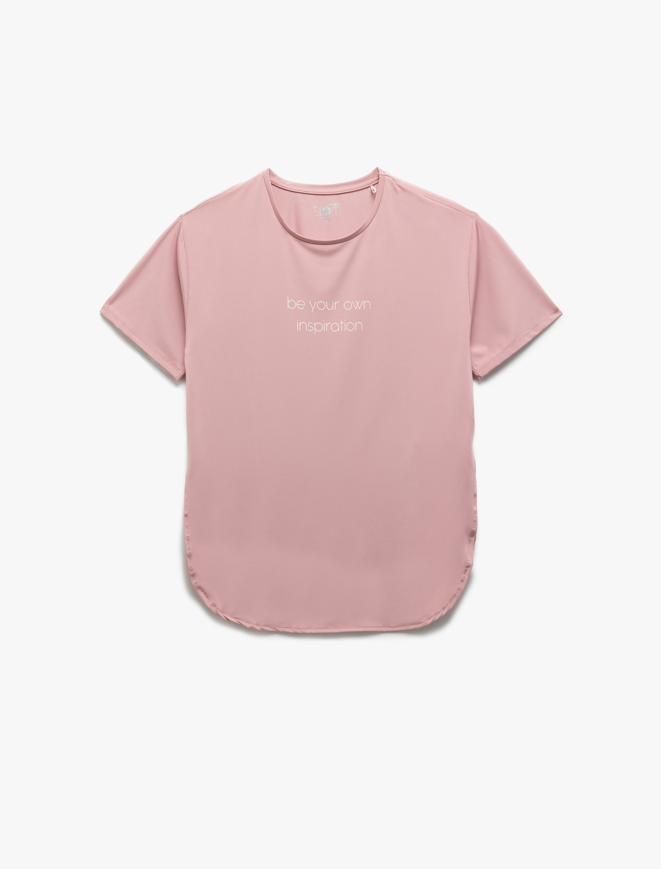   Yırtmaç Detaylı Baskılı Bisiklet Yaka Oversize Kısa Kollu Spor Tişört