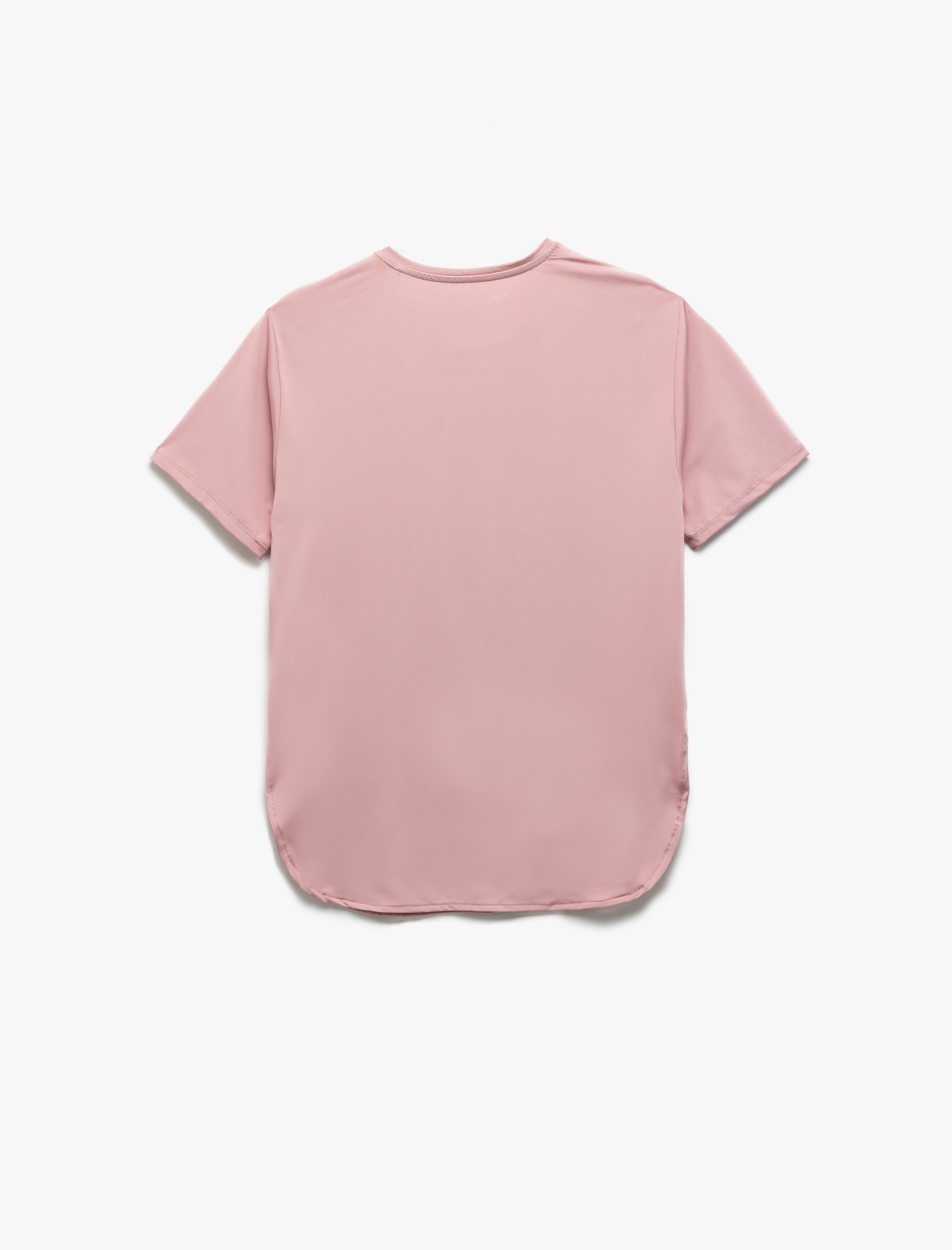   Yırtmaç Detaylı Baskılı Bisiklet Yaka Oversize Kısa Kollu Spor Tişört