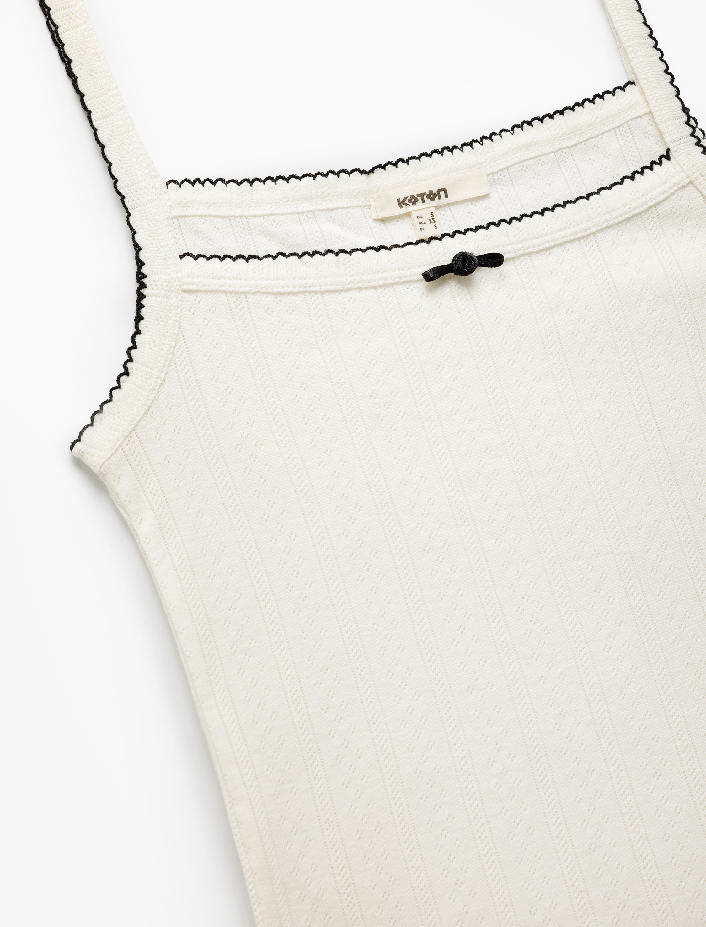   Slim Fit Pamuklu Ribanalı Kontrast Detaylı Askılı Atlet