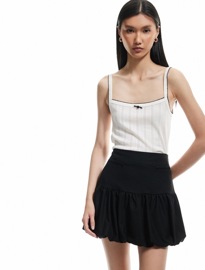  Slim Fit Pamuklu Ribanalı Kontrast Detaylı Askılı Atlet