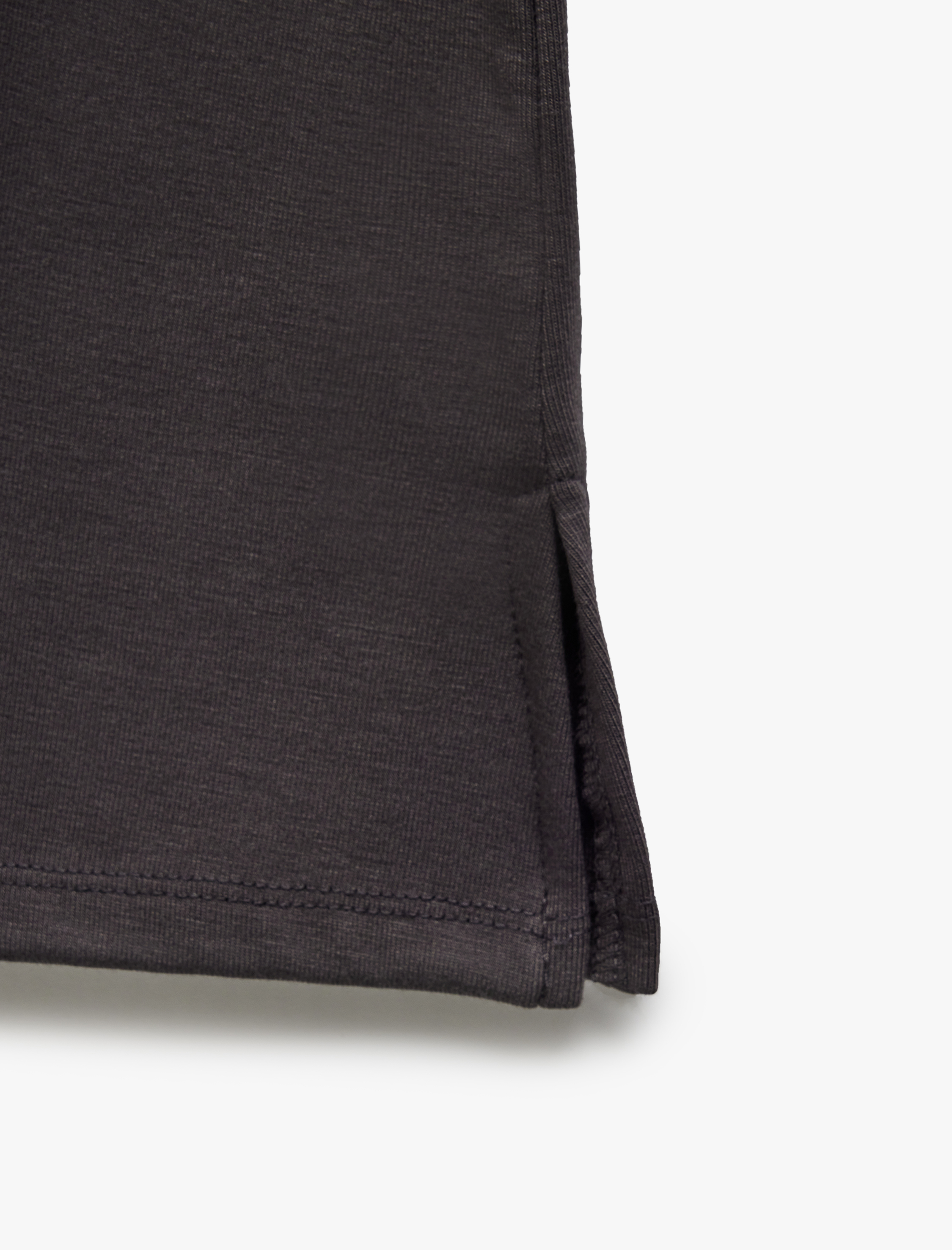   Slim Fit Drape Detaylı Asimetrik Uzun Kollu Tişört